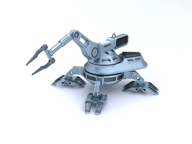 Sci-fi futuristic 3D manipulator arm high-poly hard-surface 3D model