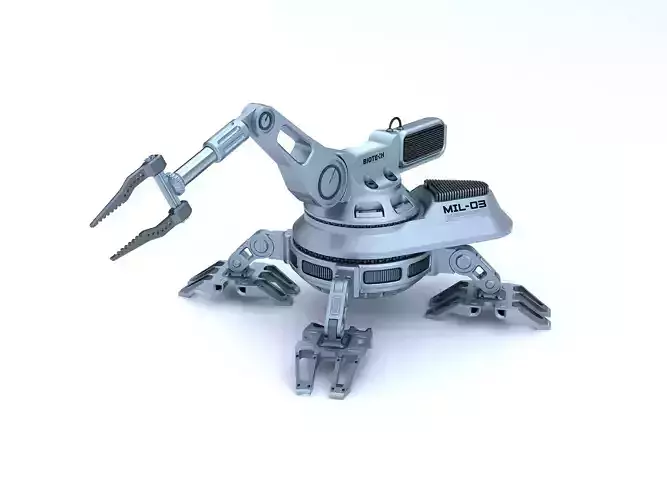 Sci-fi futuristic 3D manipulator arm high-poly hard-surface 3D model