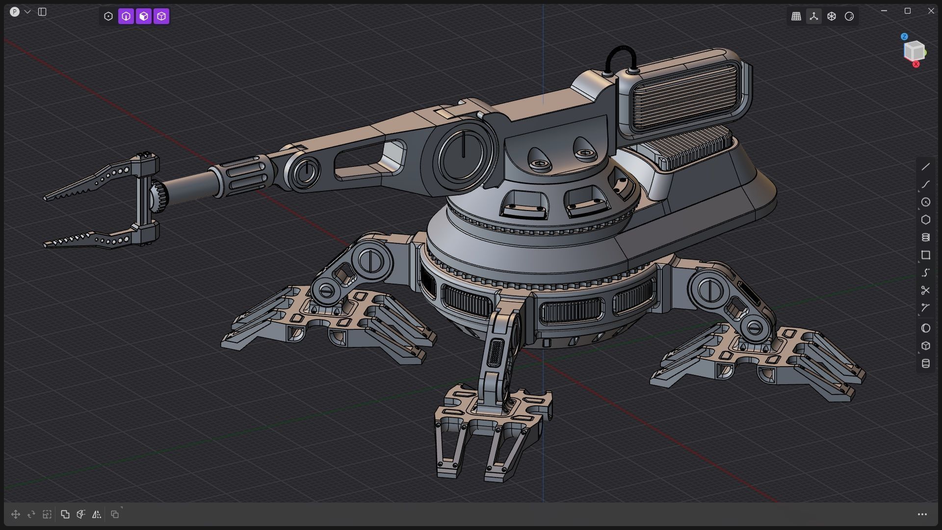 Sci-fi futuristic 3D manipulator arm high-poly hard-surface 3D model_9