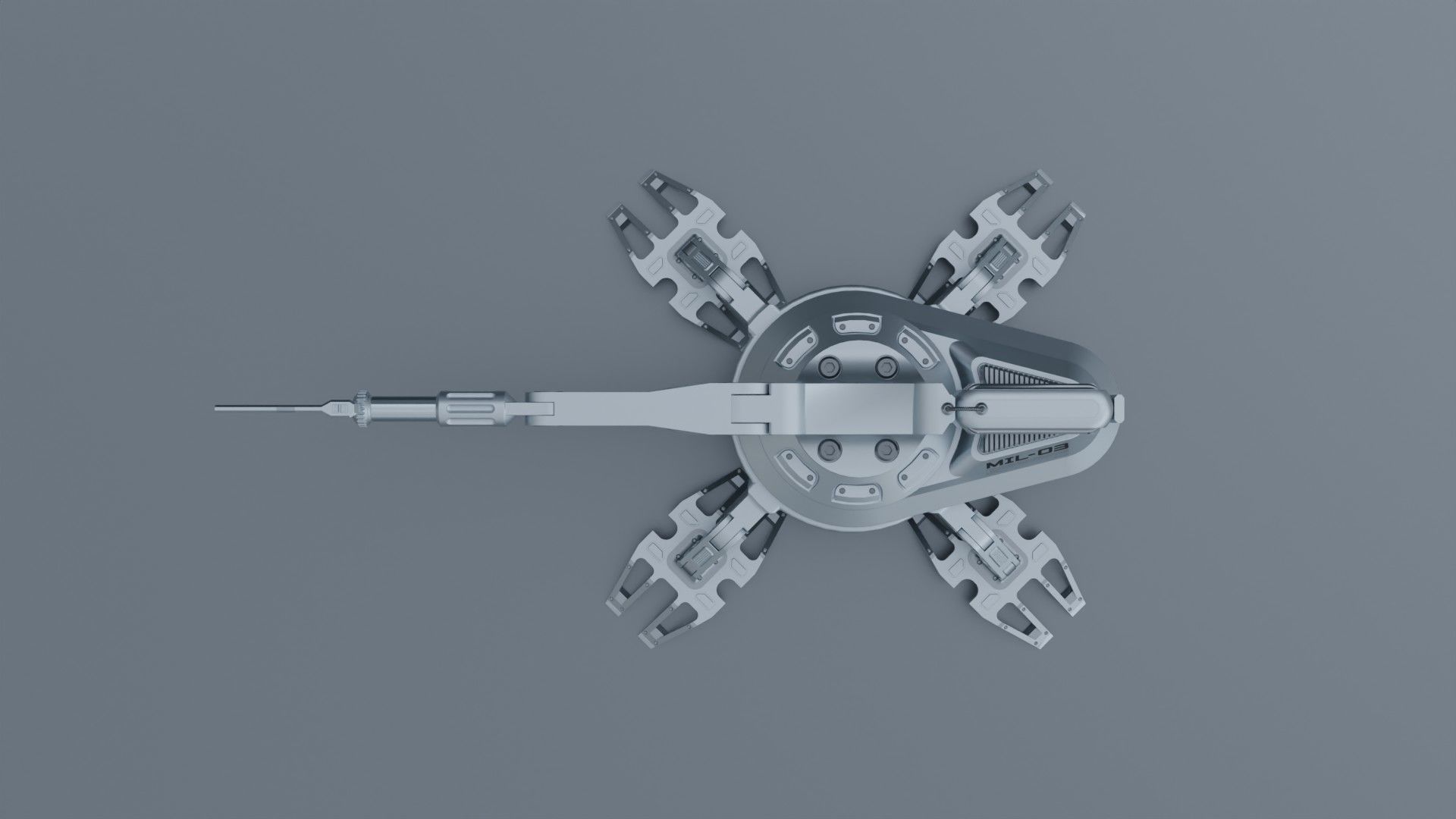 Sci-fi futuristic 3D manipulator arm high-poly hard-surface 3D model_7