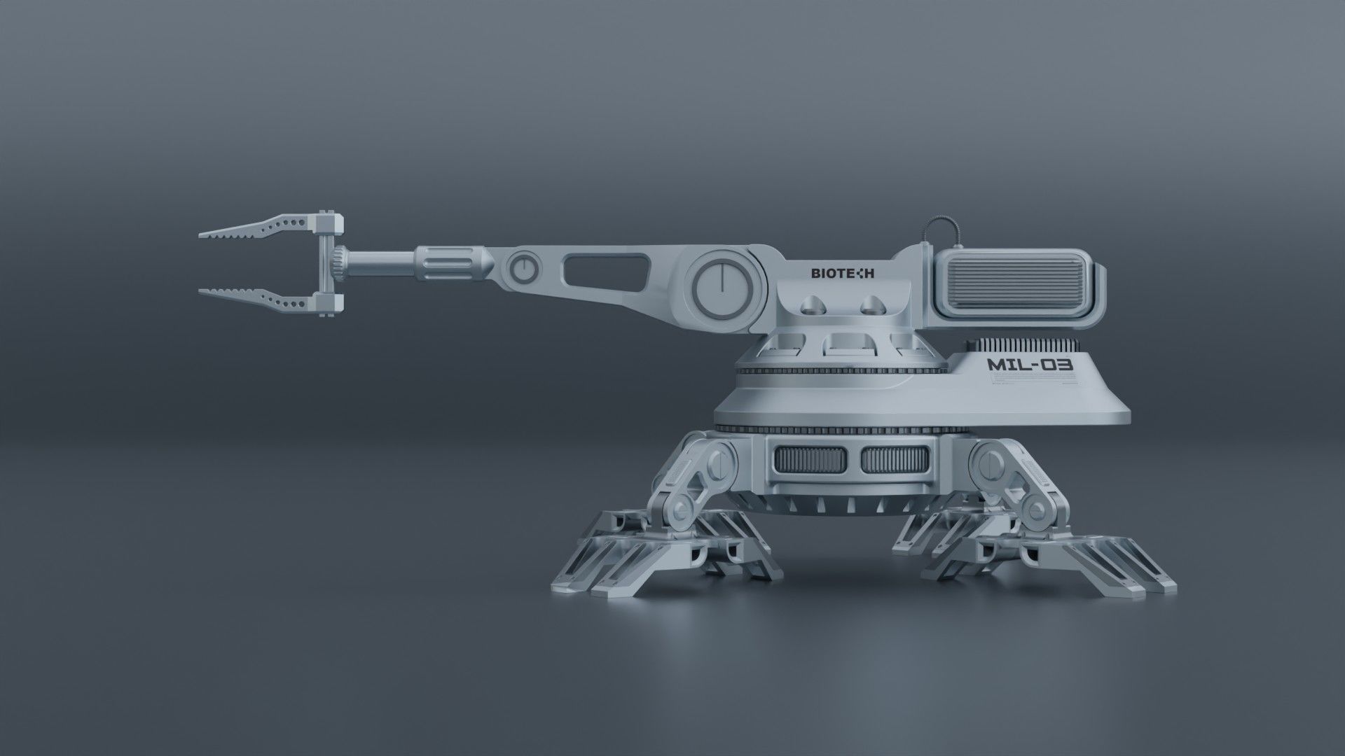 Sci-fi futuristic 3D manipulator arm high-poly hard-surface 3D model_6