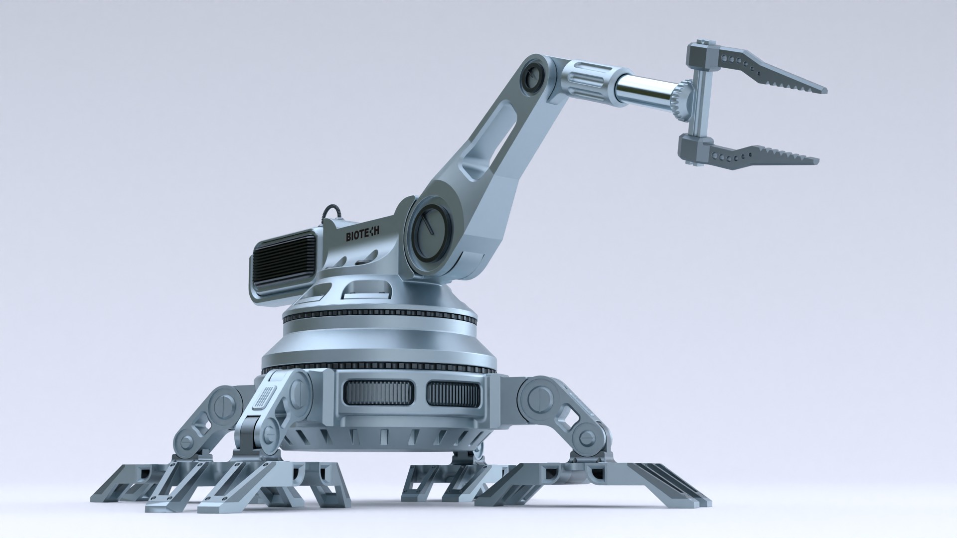 Sci-fi futuristic 3D manipulator arm high-poly hard-surface 3D model_1