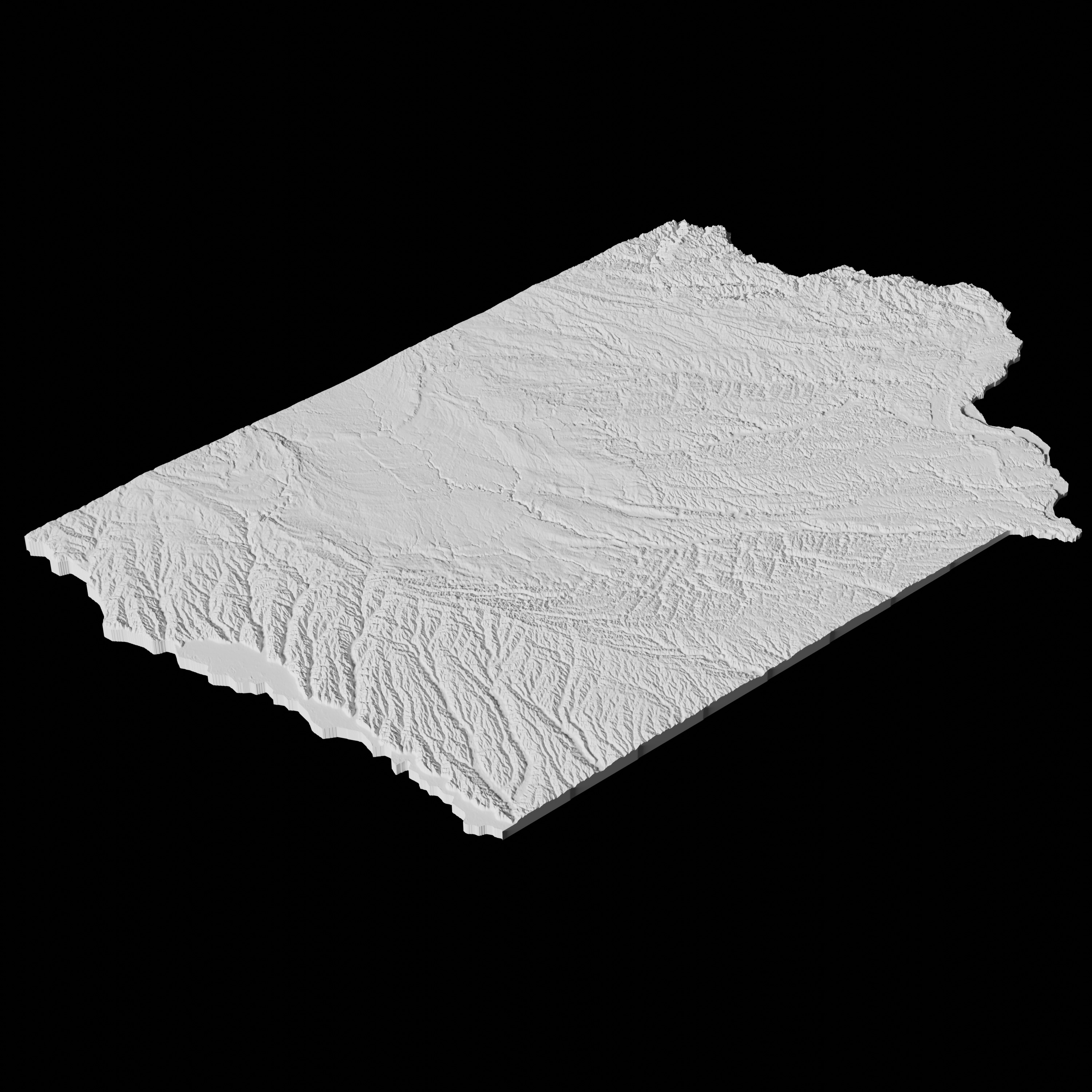 USA State of Iowa Topographic Map - 3D Terrain Topography 3D print model_3