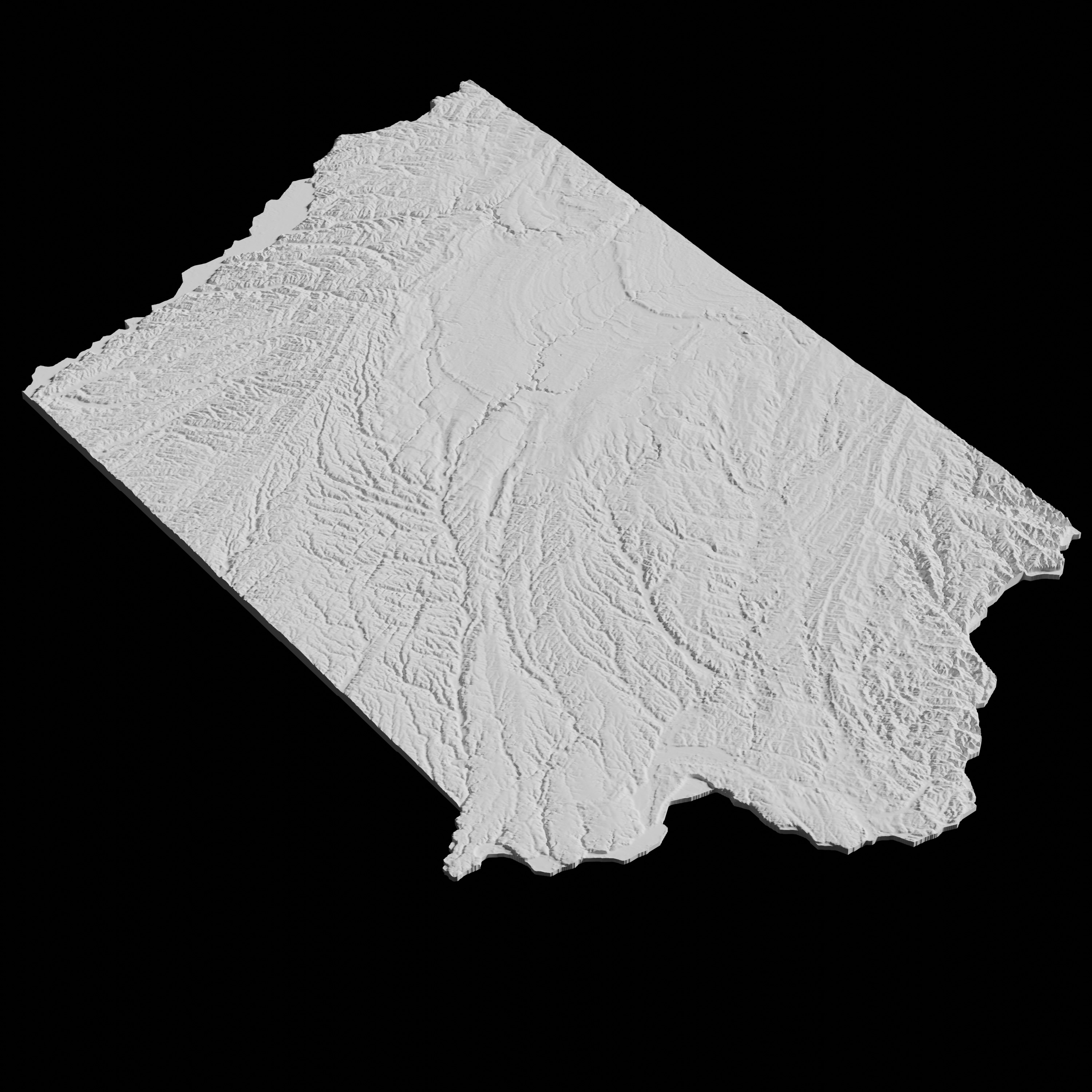 USA State of Iowa Topographic Map - 3D Terrain Topography 3D print model_5