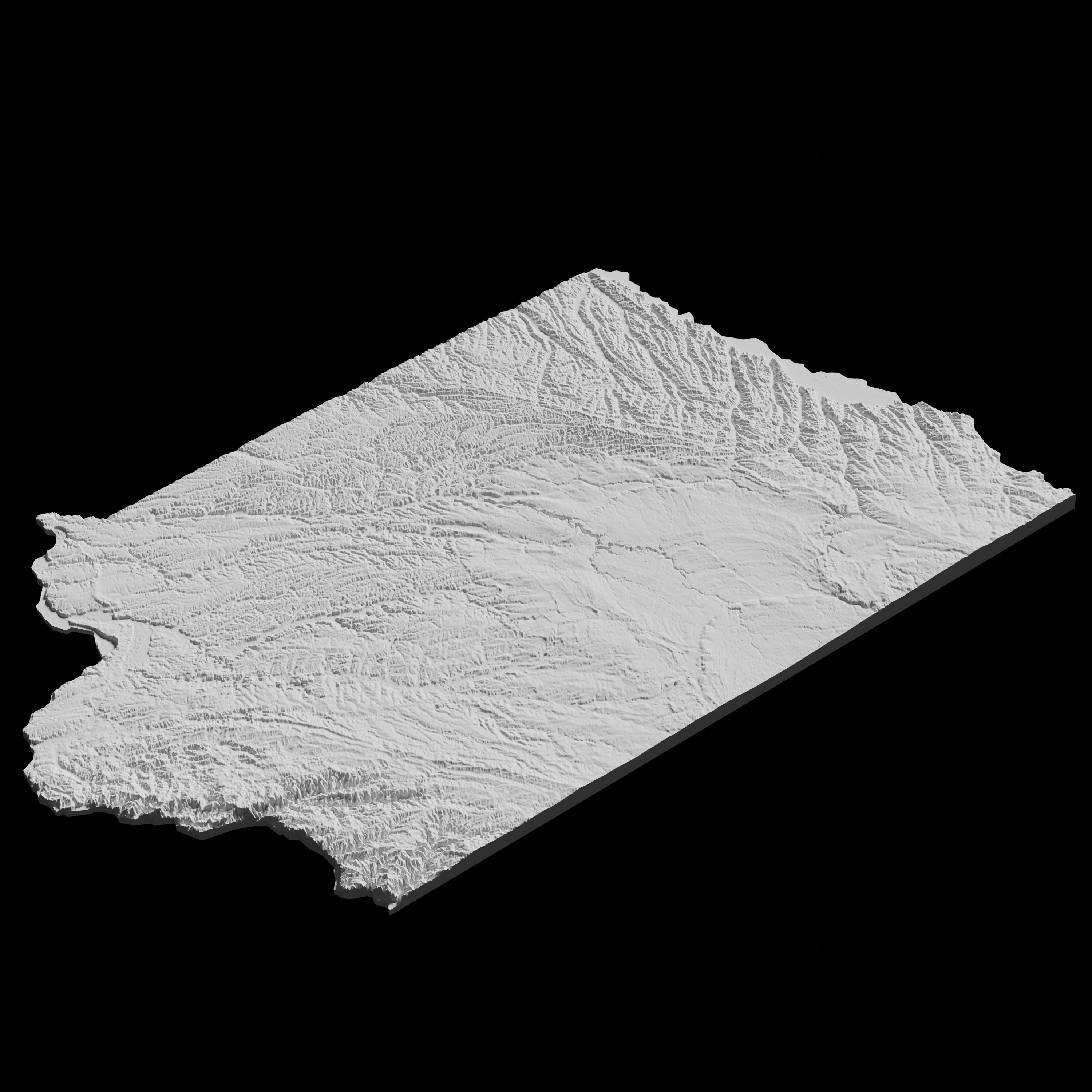 USA State of Iowa Topographic Map - 3D Terrain Topography 3D print model_4