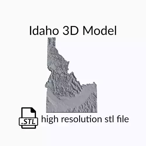 USA State of Idaho Topographic Map - 3D Terrain Topography 3D print model
