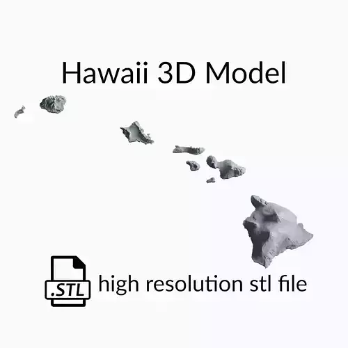 USA State of Hawaii Topographic Map - 3D Terrain Topography 3D print model