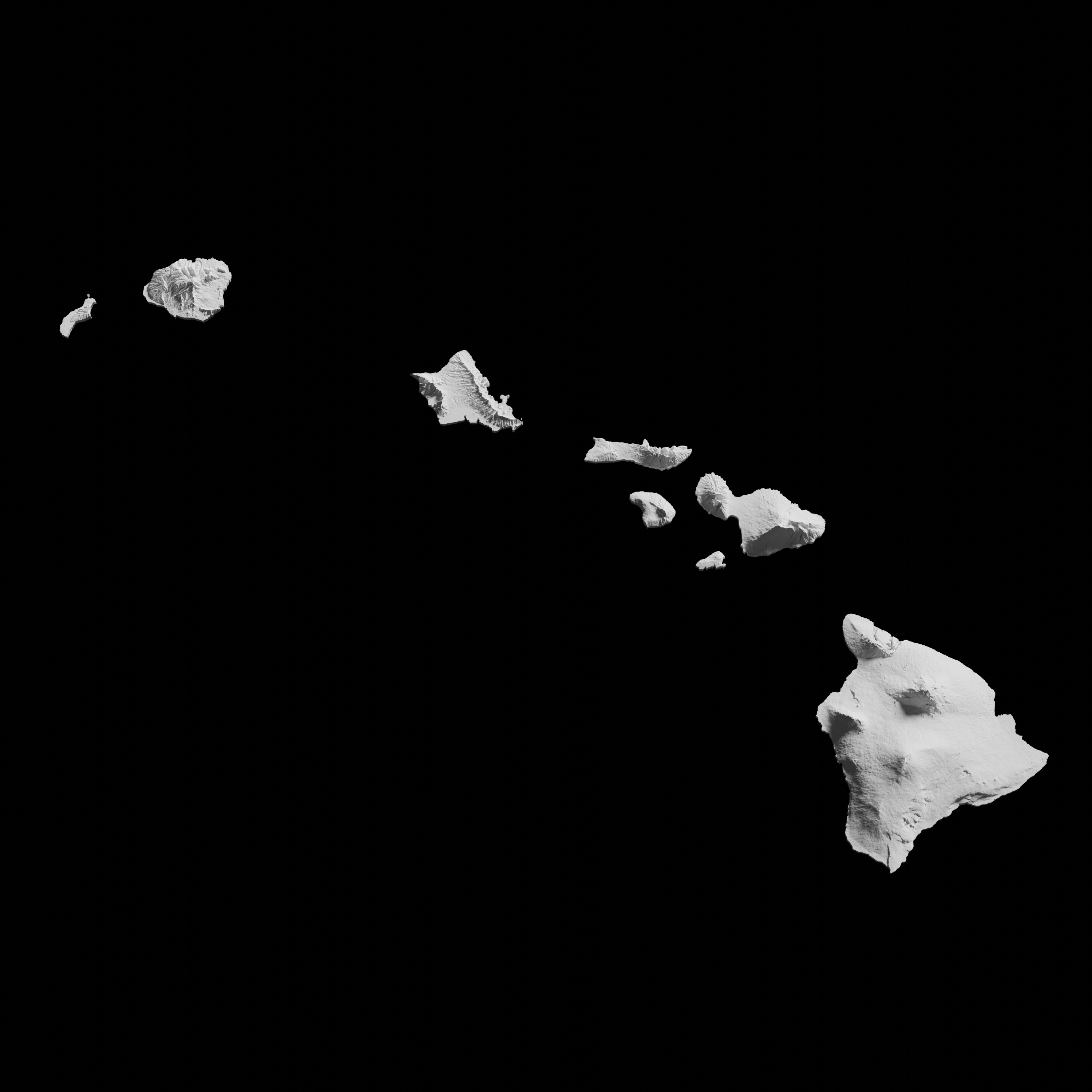 USA State of Hawaii Topographic Map - 3D Terrain Topography 3D print model_1