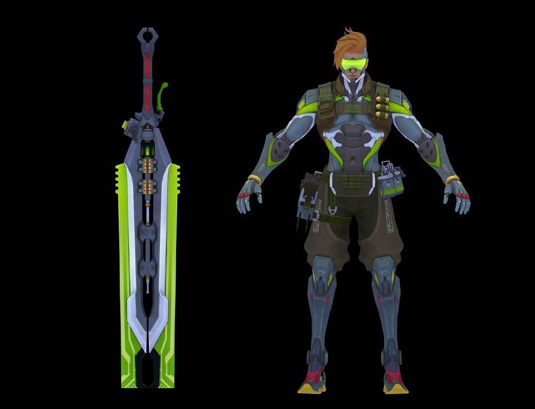 Epee warrior 3D model_8