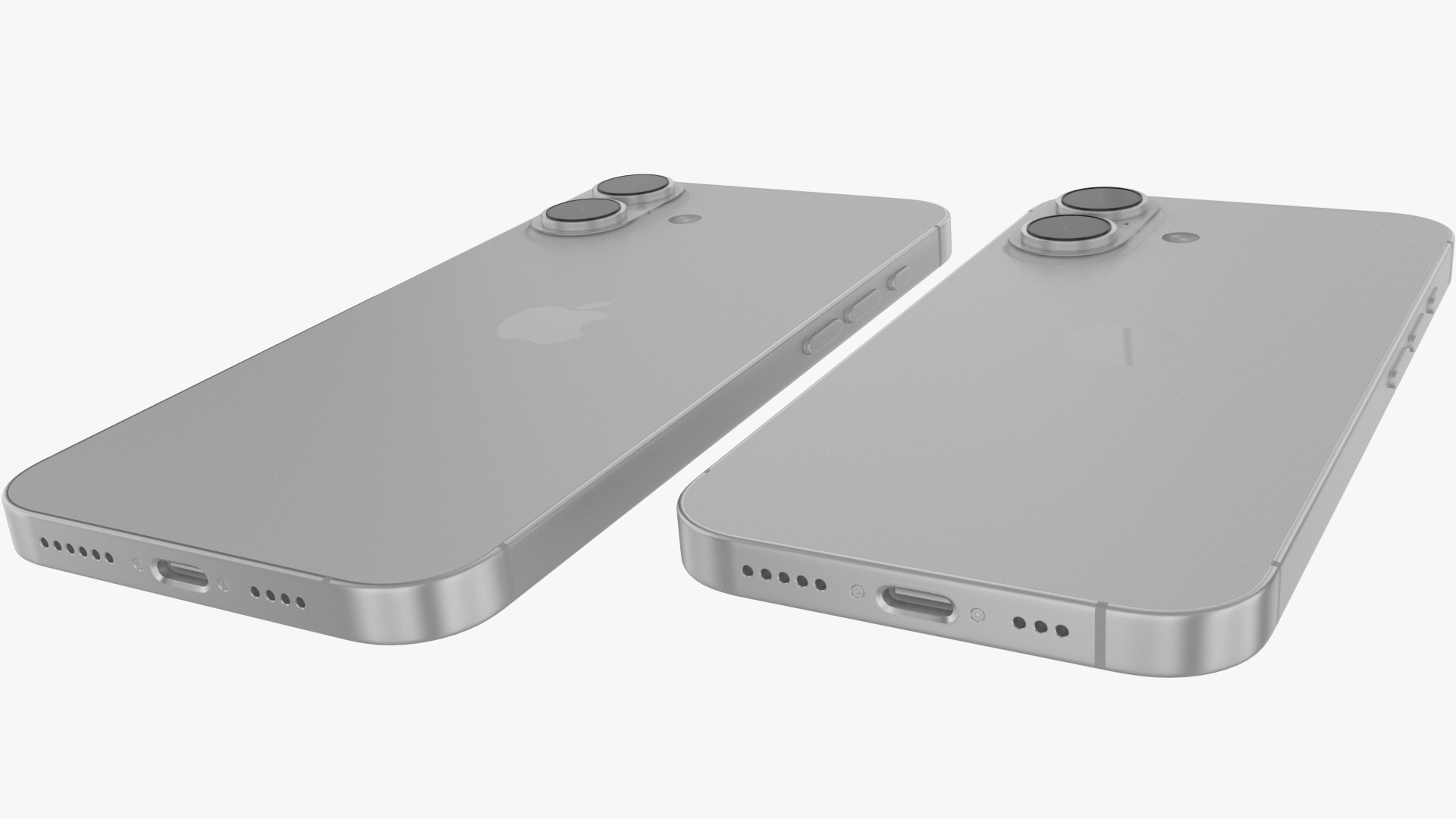 iPhone 16 and 16 Plus White Low-poly 3D model_5