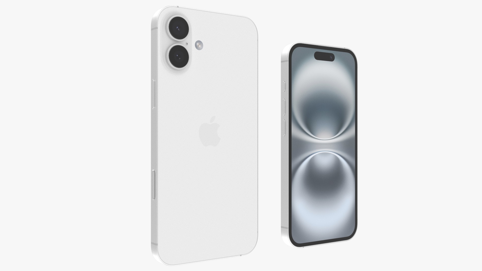 iPhone 16 and 16 Plus White Low-poly 3D model_2