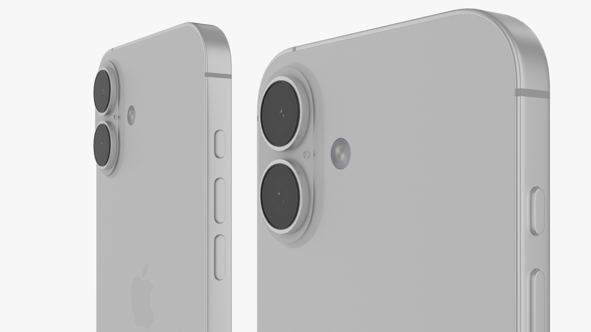 iPhone 16 and 16 Plus White Low-poly 3D model_6