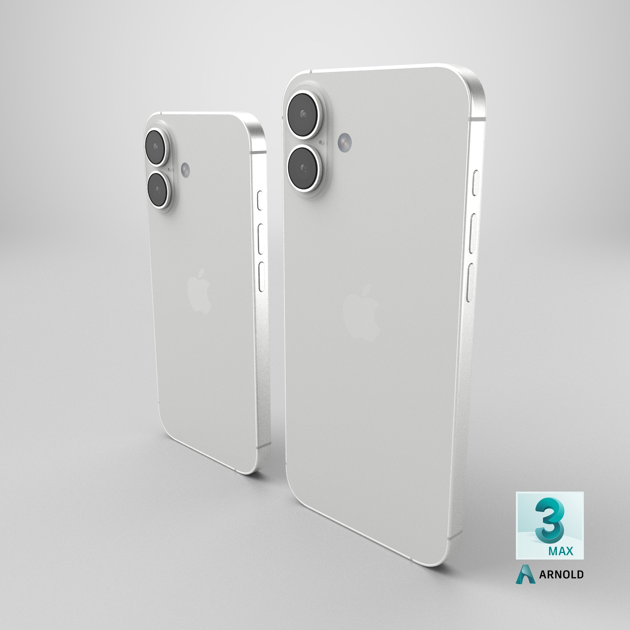 iPhone 16 and 16 Plus White Low-poly 3D model_14