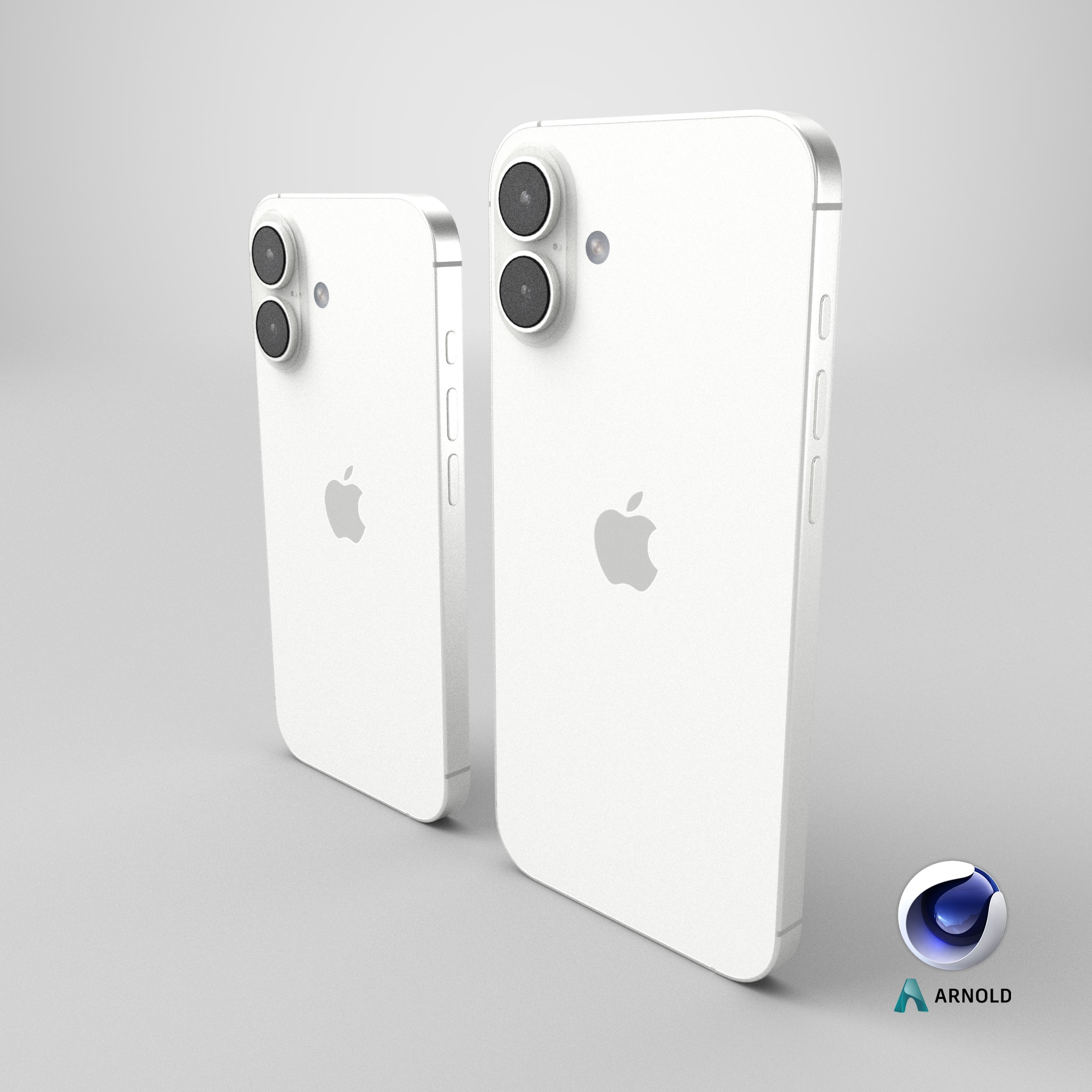 iPhone 16 and 16 Plus White Low-poly 3D model_13