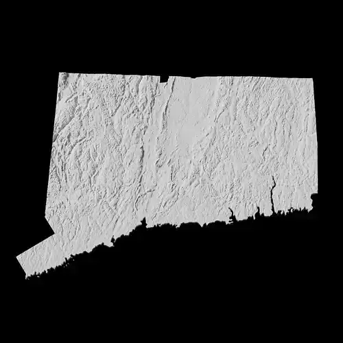 USA State of Connecticut Topographic Map - 3D Terrain Topography