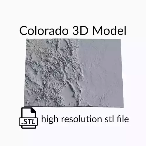 USA State of Colorado Topographic Map - 3D Terrain Topography 3D print model