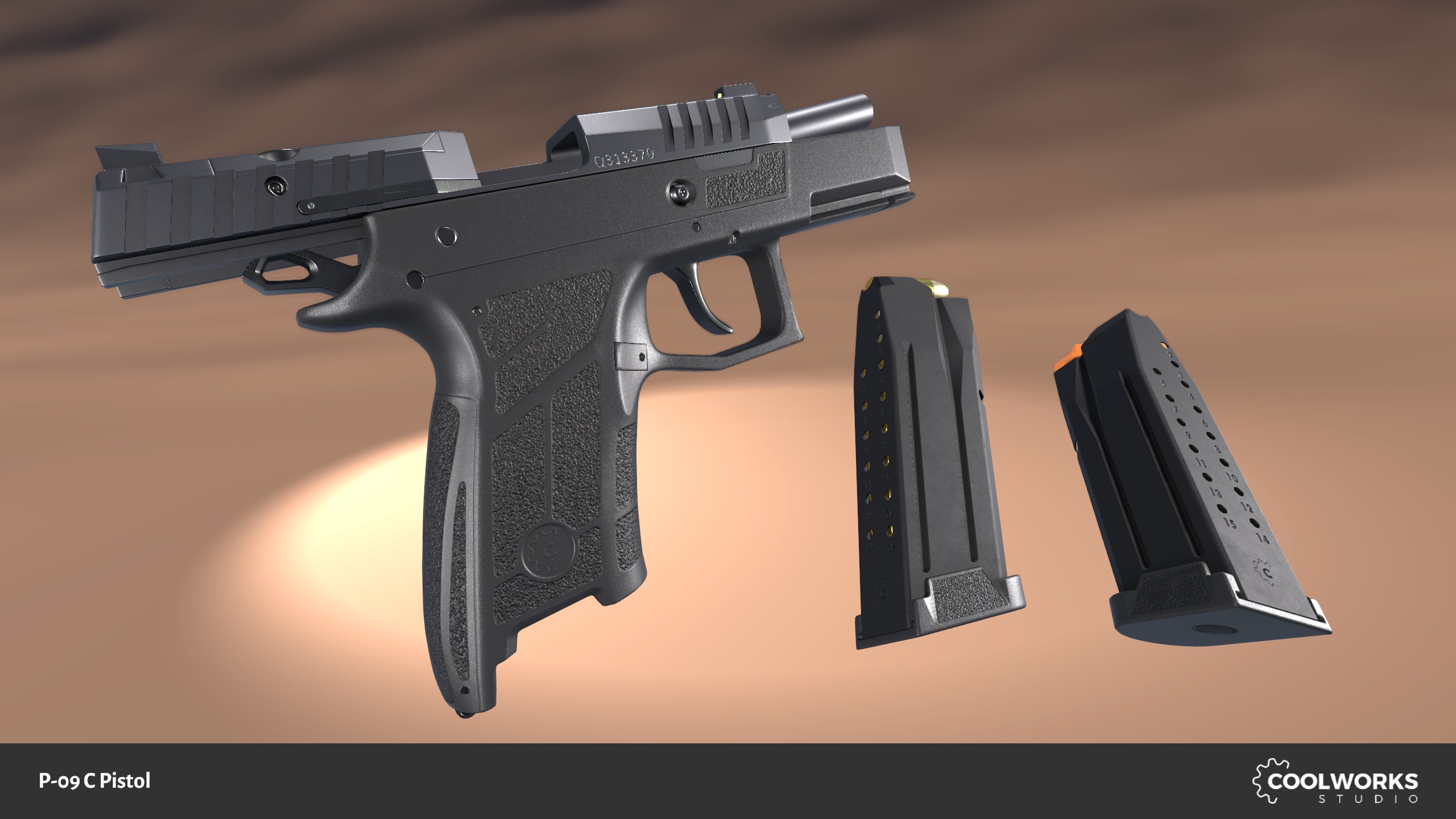 CZ P-09 C Pistol Low-poly 3D model_3