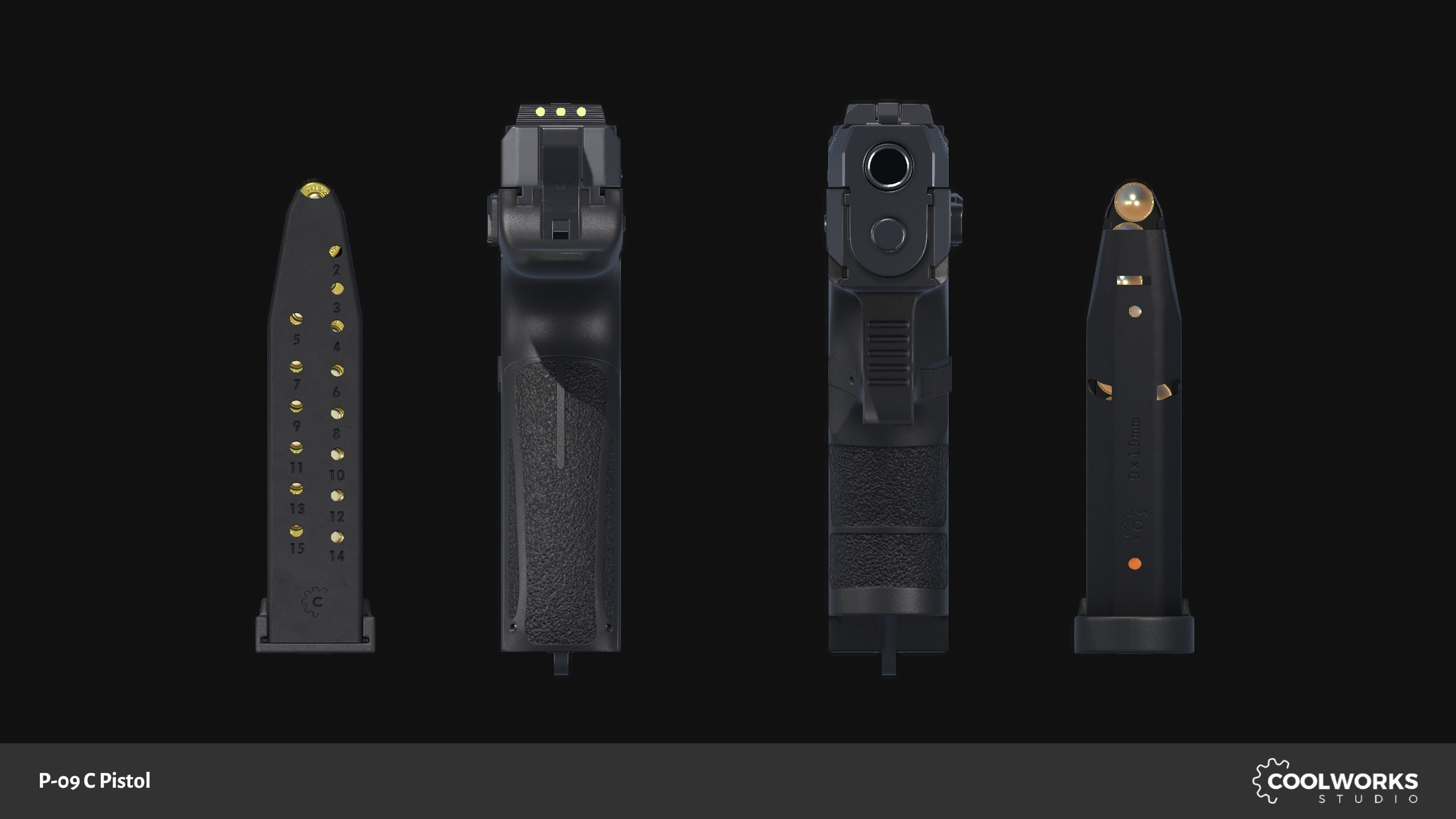 CZ P-09 C Pistol Low-poly 3D model_12