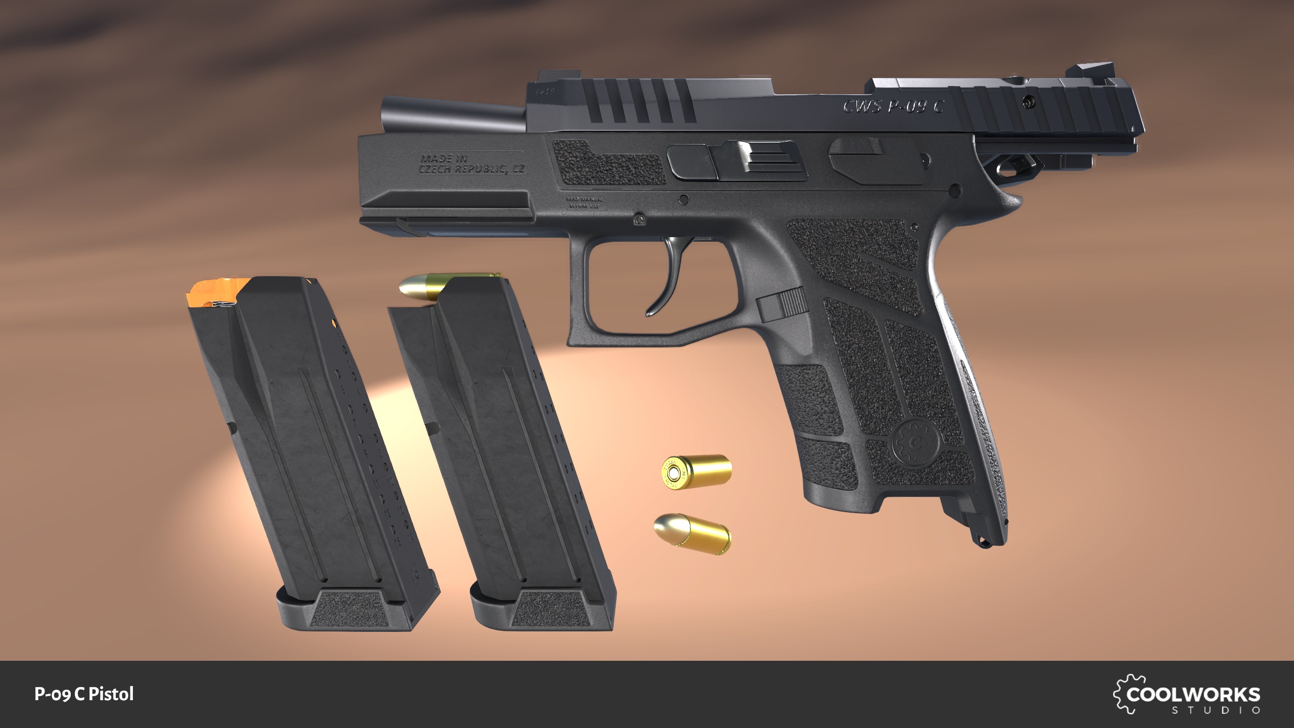 CZ P-09 C Pistol Low-poly 3D model_4