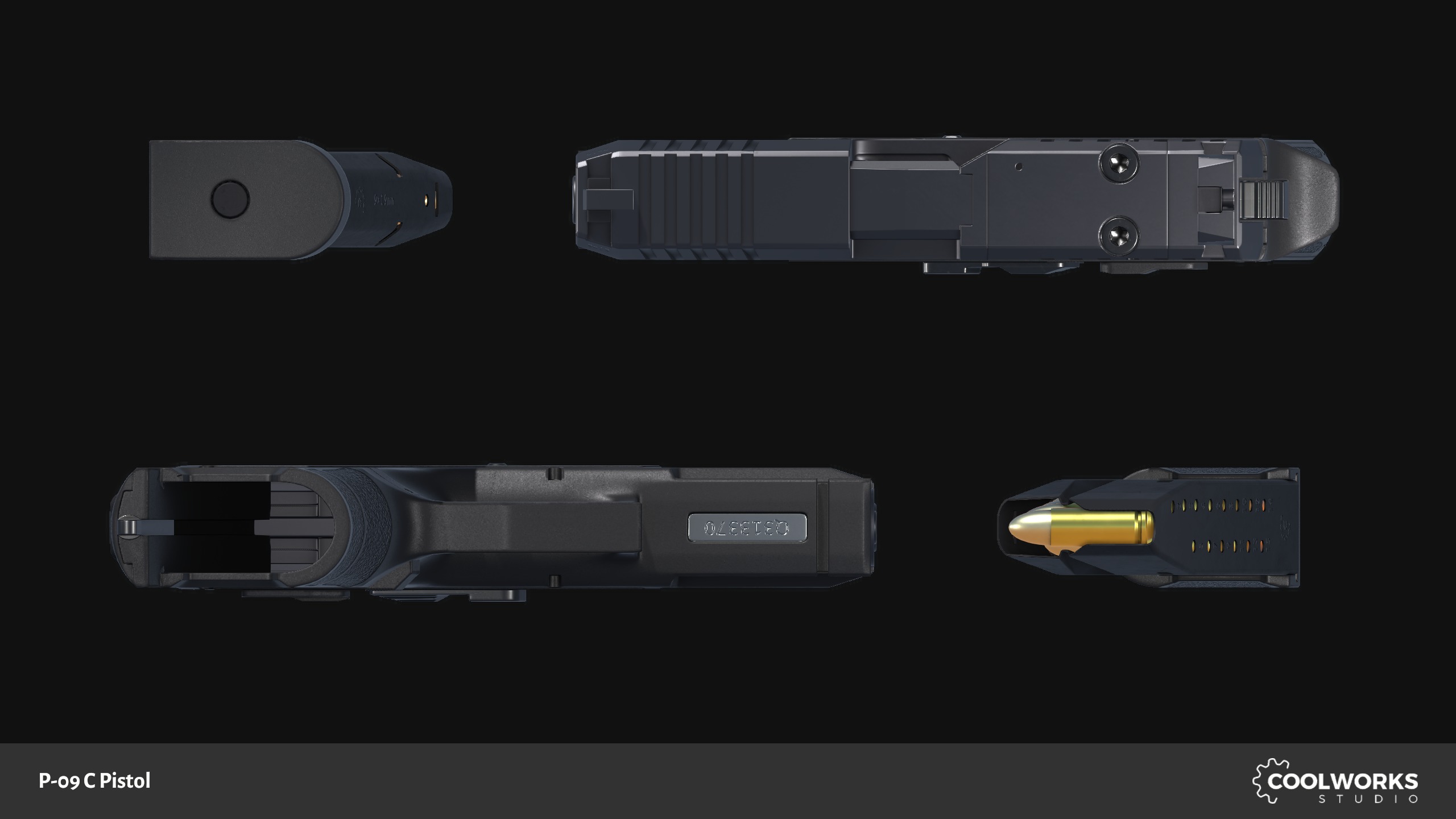 CZ P-09 C Pistol Low-poly 3D model_14