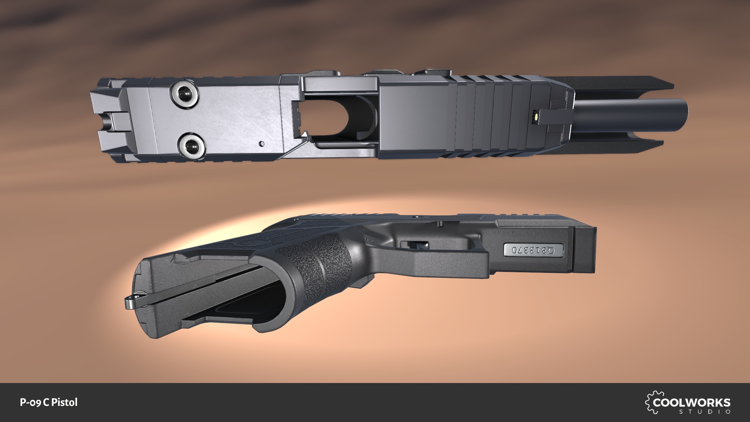 CZ P-09 C Pistol Low-poly 3D model_7