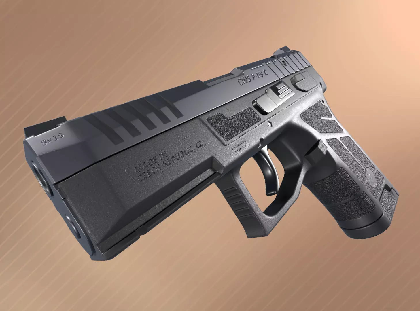 CZ P-09 C Pistol Low-poly 3D model_0