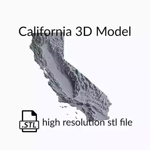USA State of California Topographic Map - 3D Terrain Topography