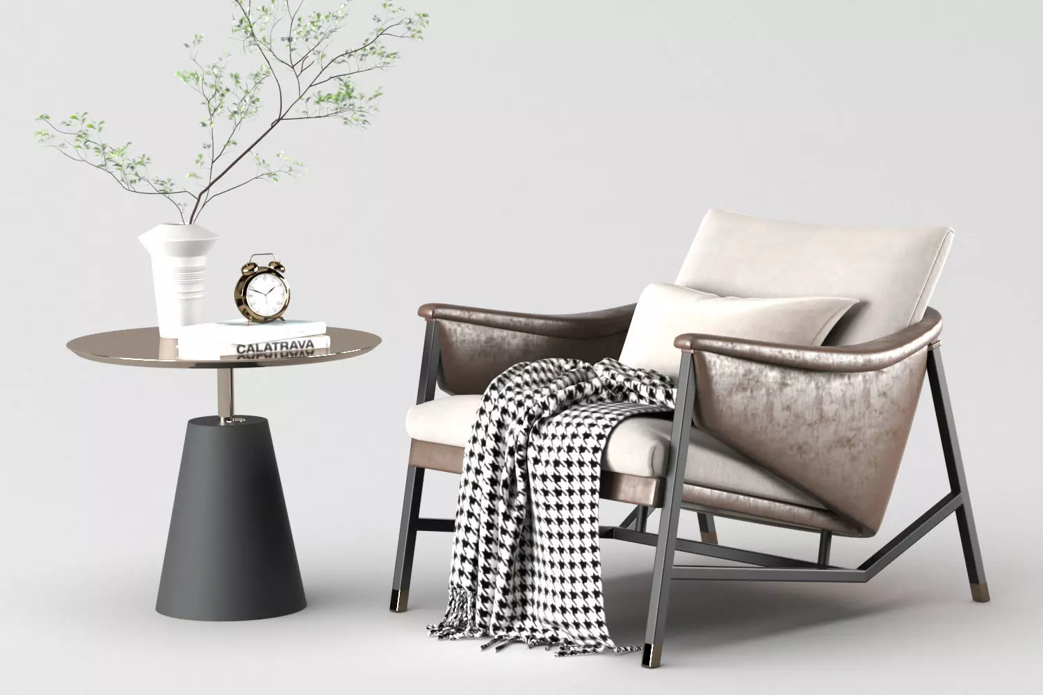 Chair Sofa Low-poly 3D model_0