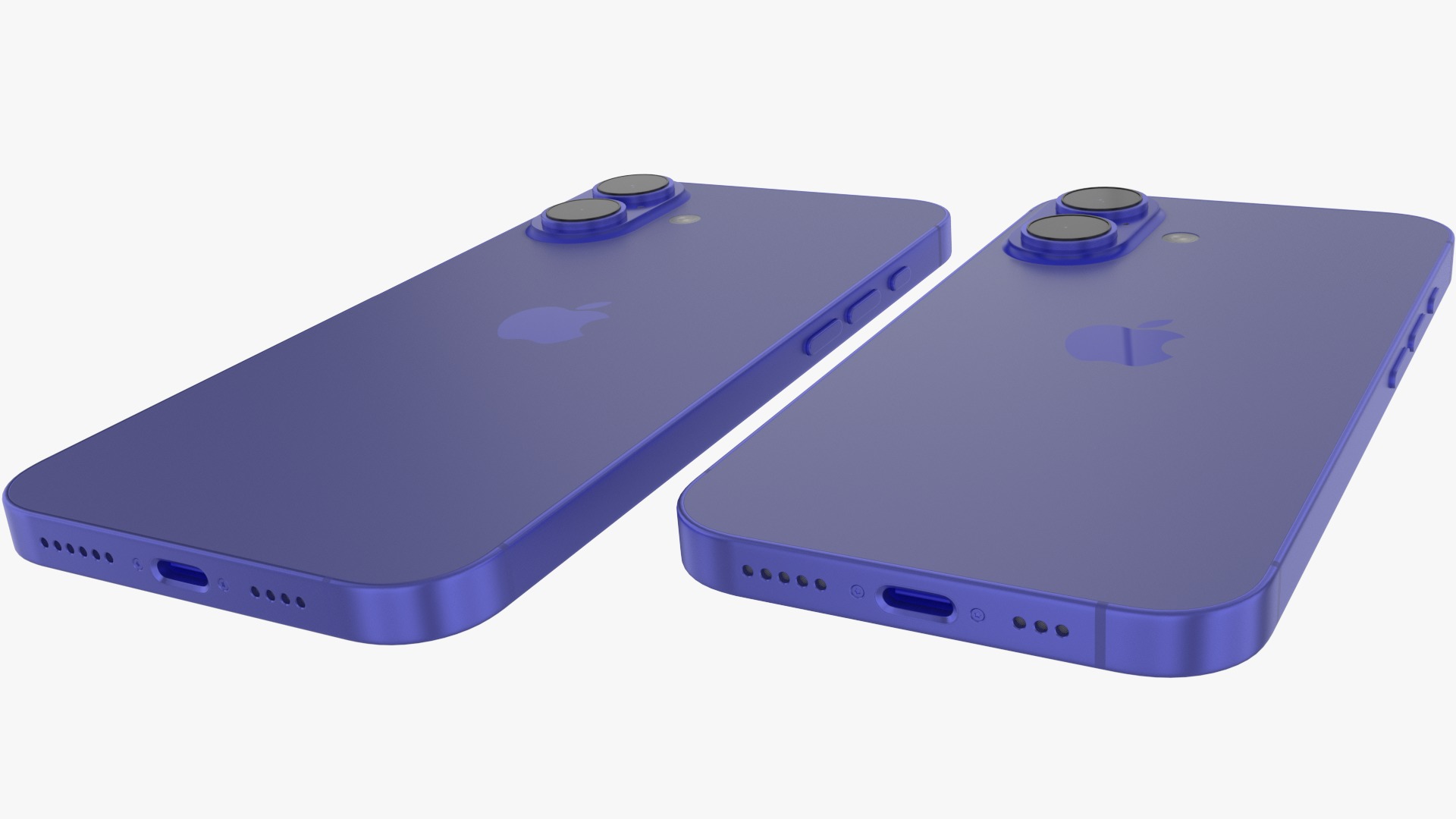 iPhone 16 and 16 Plus Ultramarine Low-poly 3D model_3
