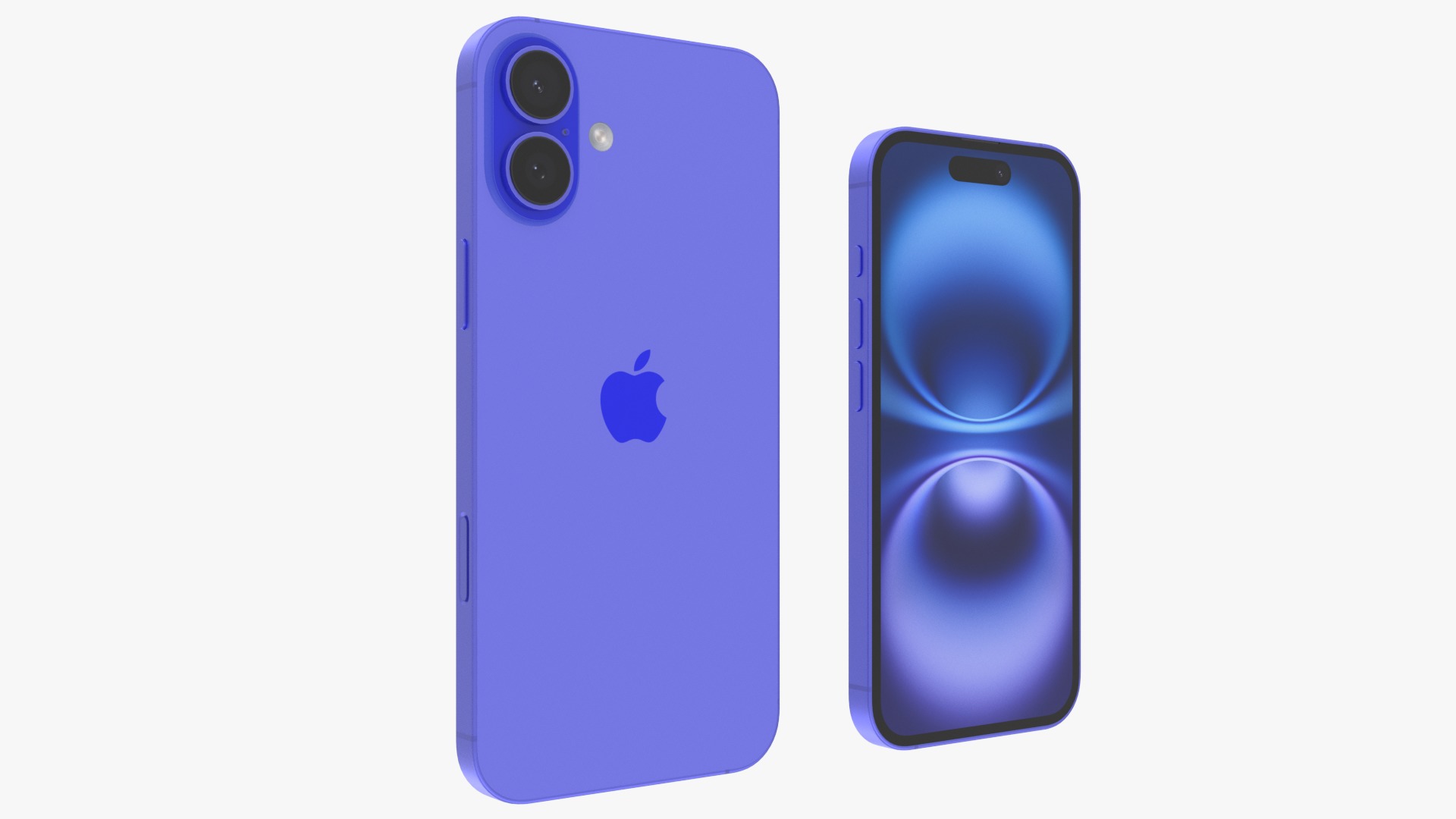 iPhone 16 and 16 Plus Ultramarine Low-poly 3D model_2