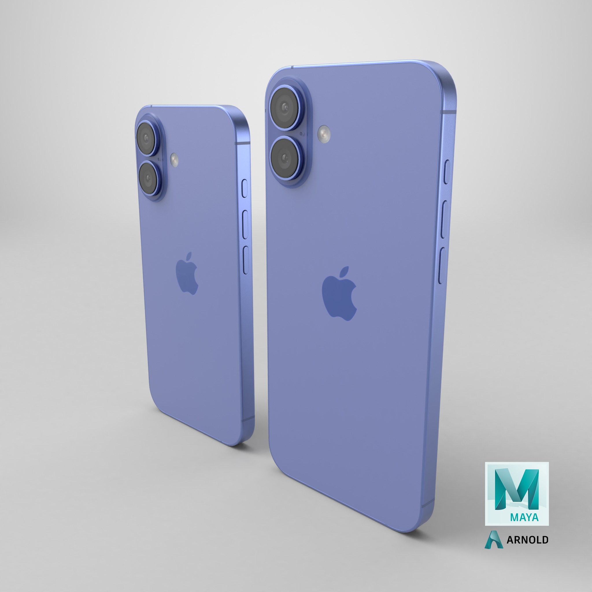 iPhone 16 and 16 Plus Ultramarine Low-poly 3D model_16