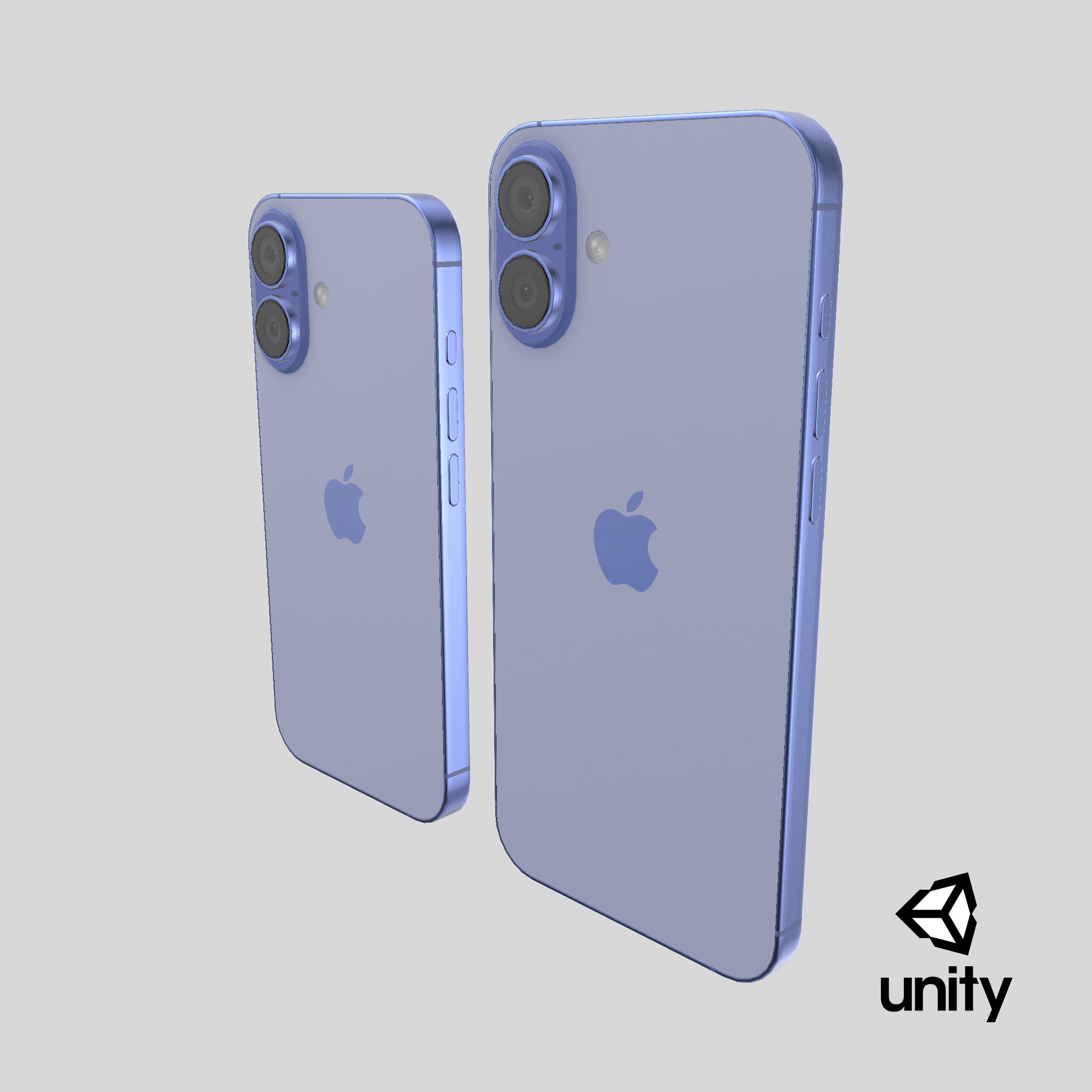 iPhone 16 and 16 Plus Ultramarine Low-poly 3D model_18