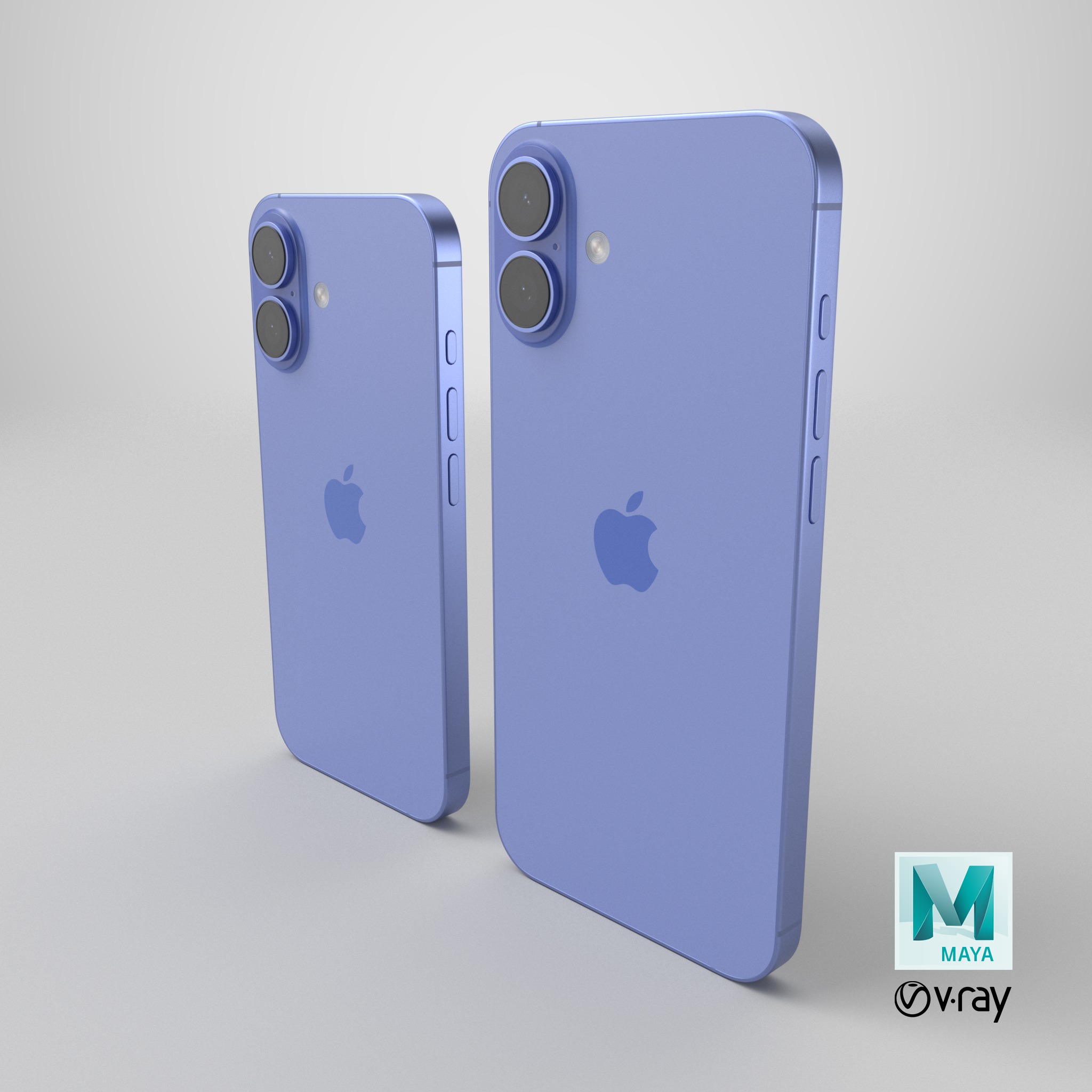 iPhone 16 and 16 Plus Ultramarine Low-poly 3D model_17