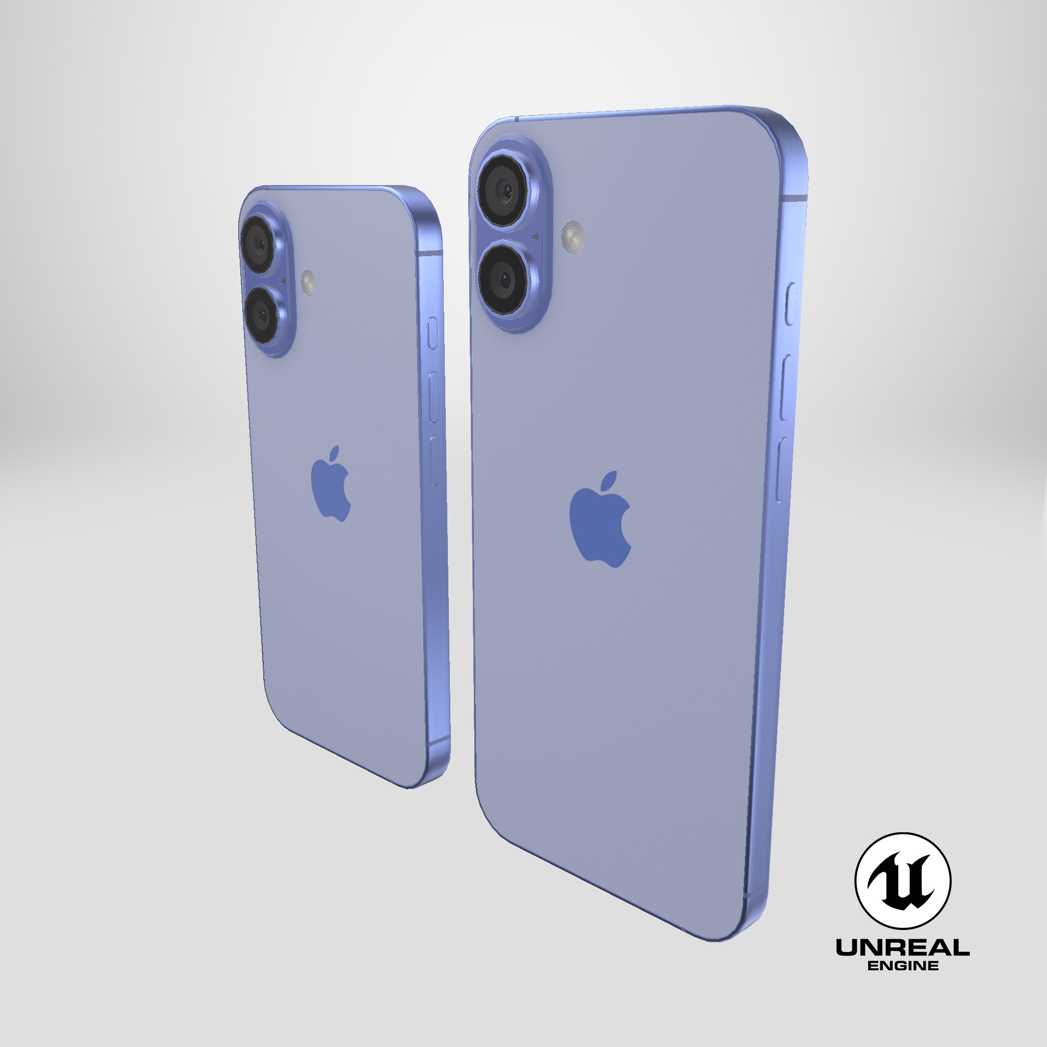 iPhone 16 and 16 Plus Ultramarine Low-poly 3D model_19
