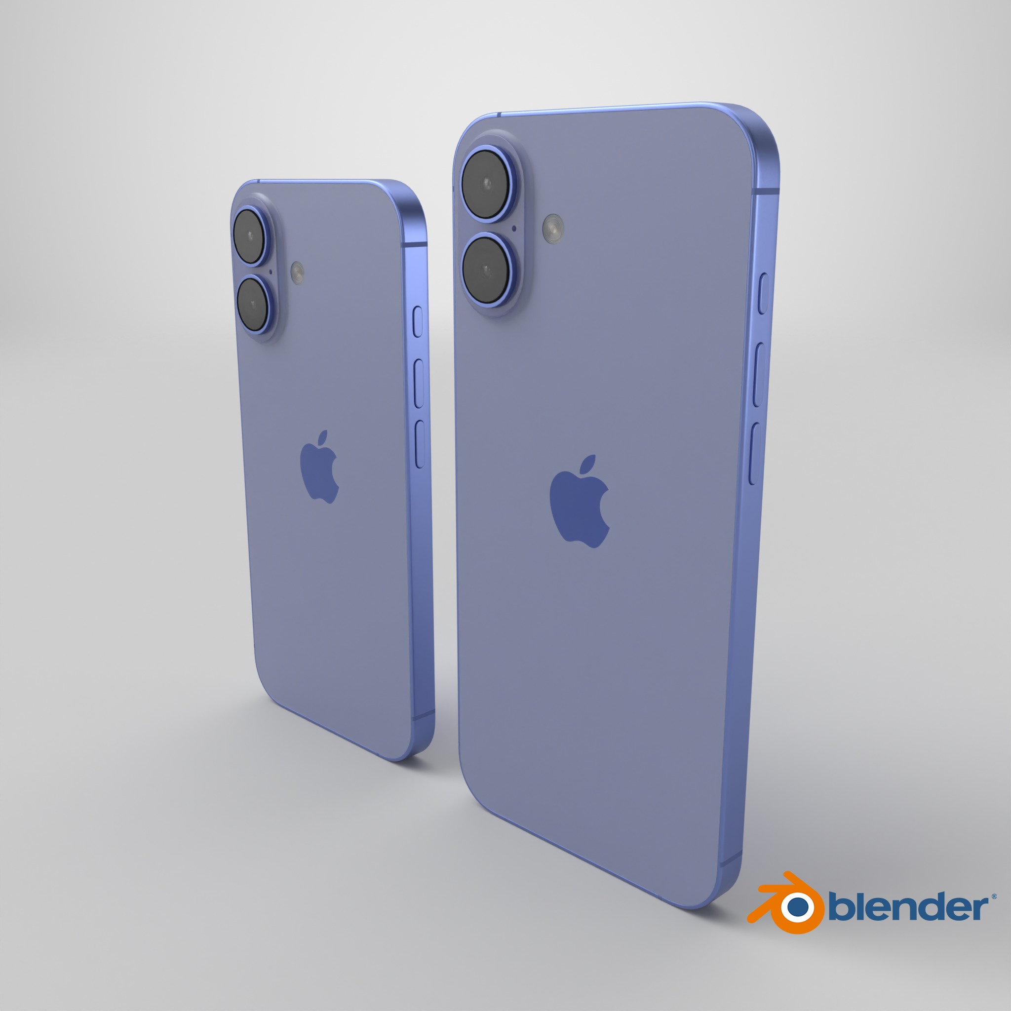 iPhone 16 and 16 Plus Ultramarine Low-poly 3D model_13