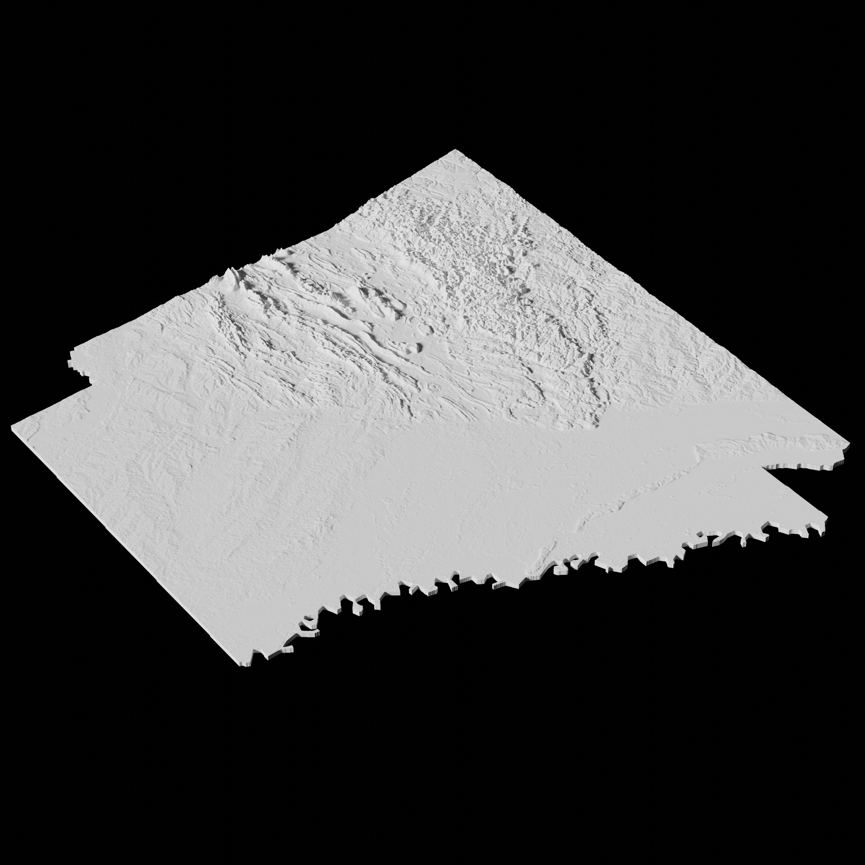 USA State of Arkansas Topographic Map - 3D Terrain Topography 3D print model_4