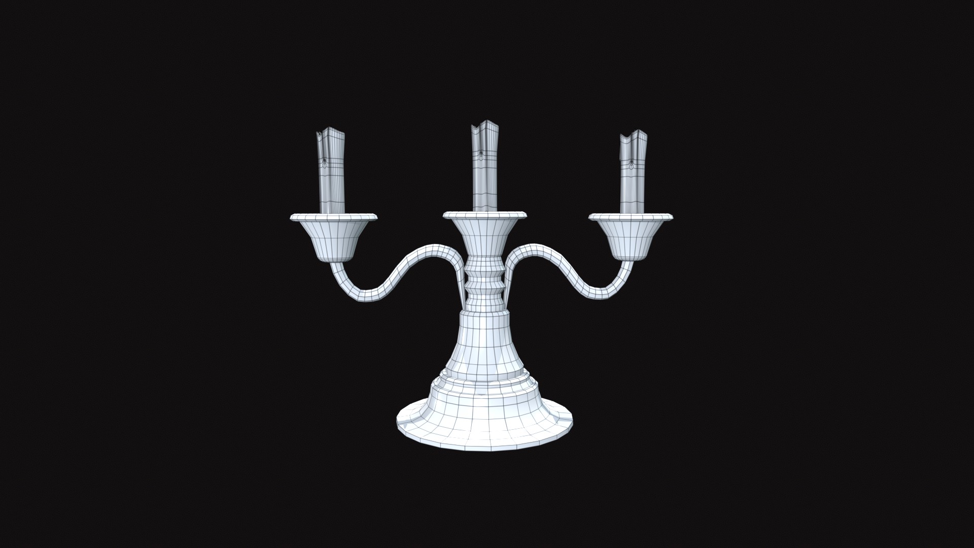 Medieval Candle Stand V02 Low-poly 3D model_15