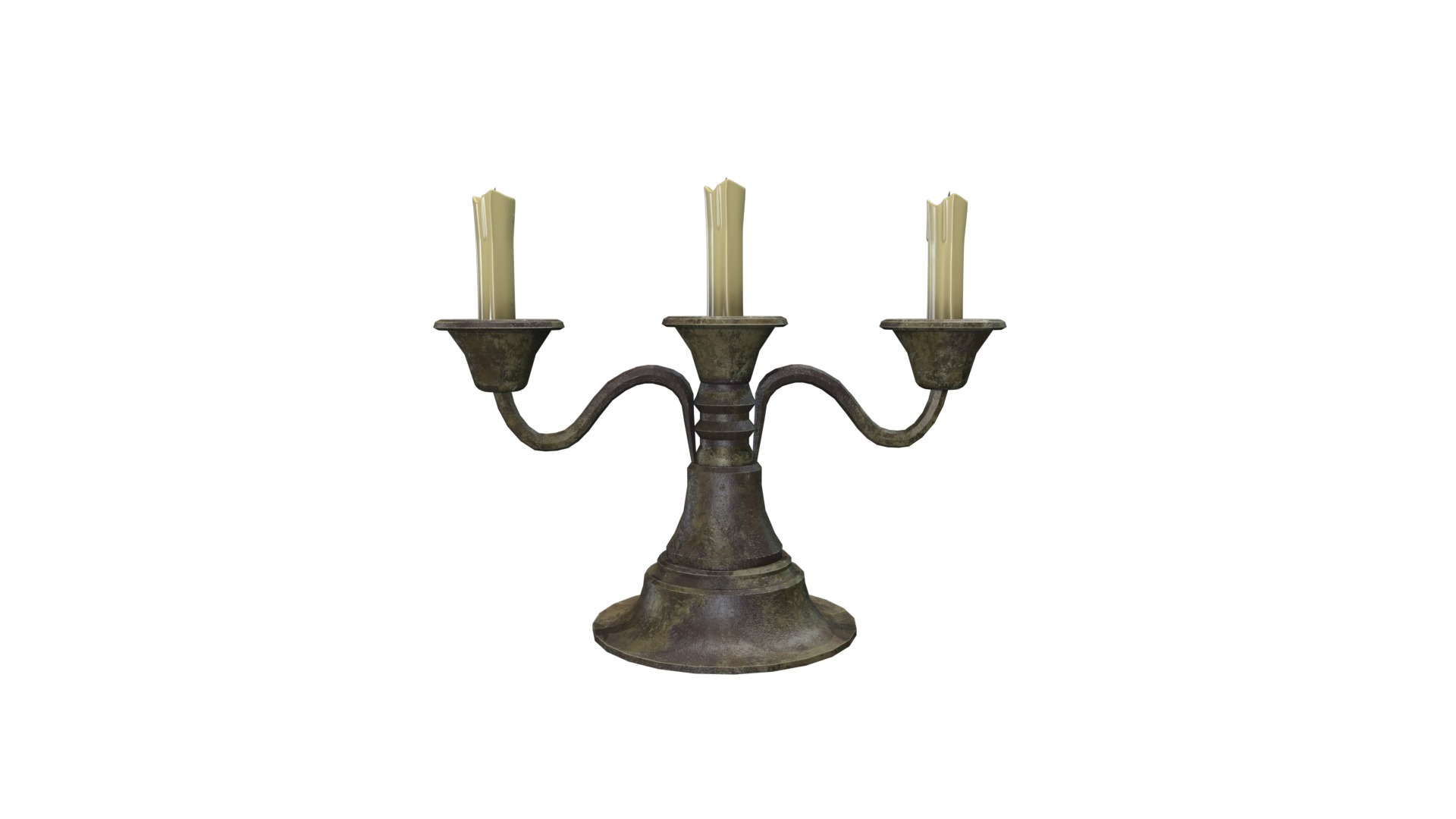 Medieval Candle Stand V02 Low-poly 3D model_14