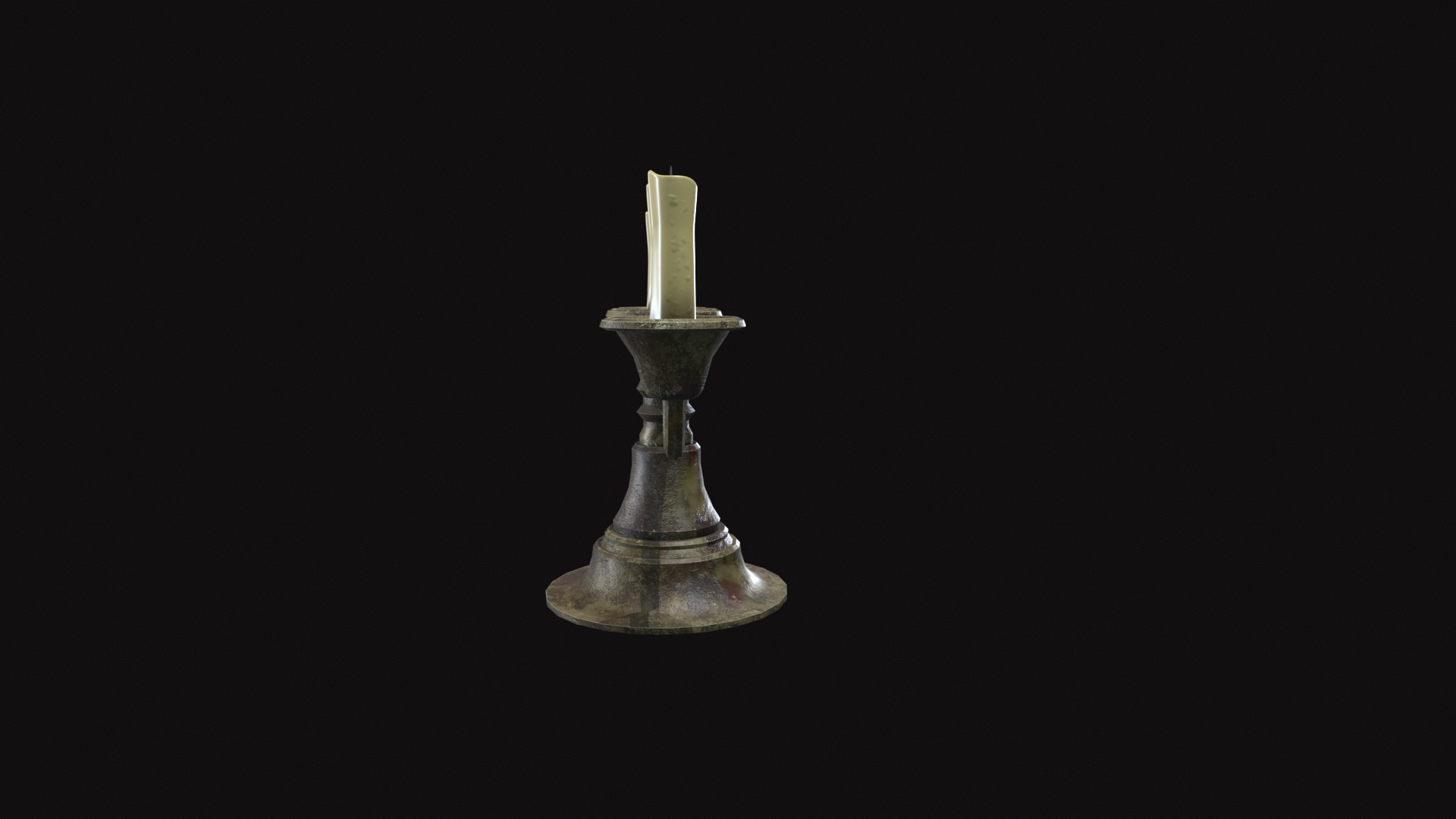 Medieval Candle Stand V02 Low-poly 3D model_7