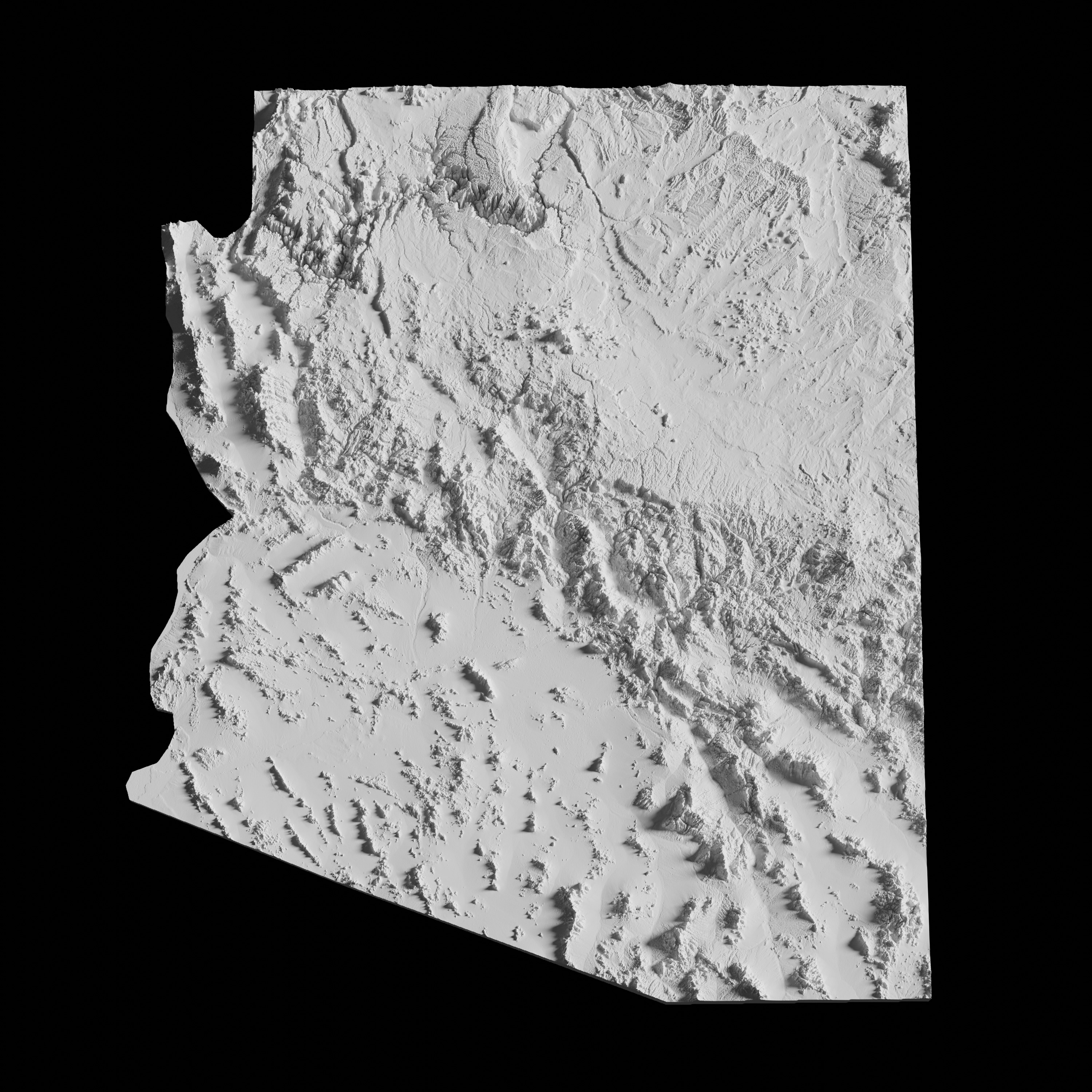 USA State of Arizona Topographic Map - 3D Terrain Topography 3D print model_1
