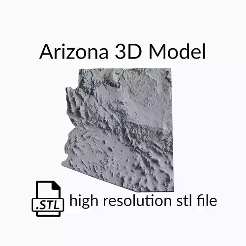 USA State of Arizona Topographic Map - 3D Terrain Topography