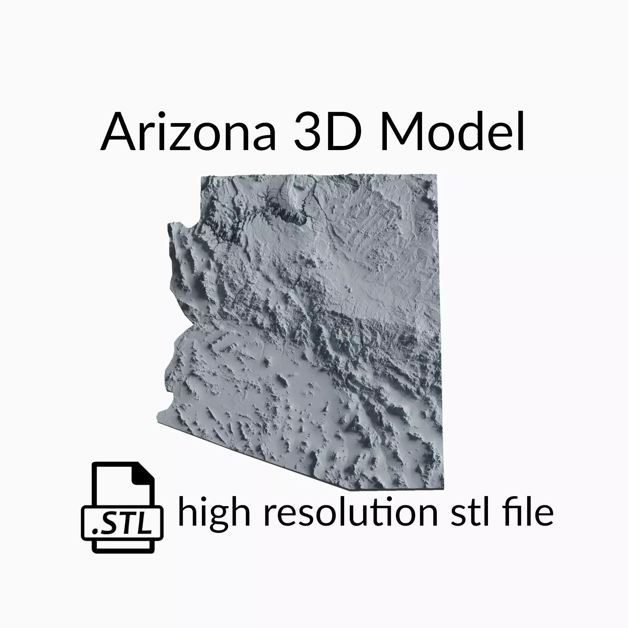 USA State of Arizona Topographic Map - 3D Terrain Topography 3D print model_0