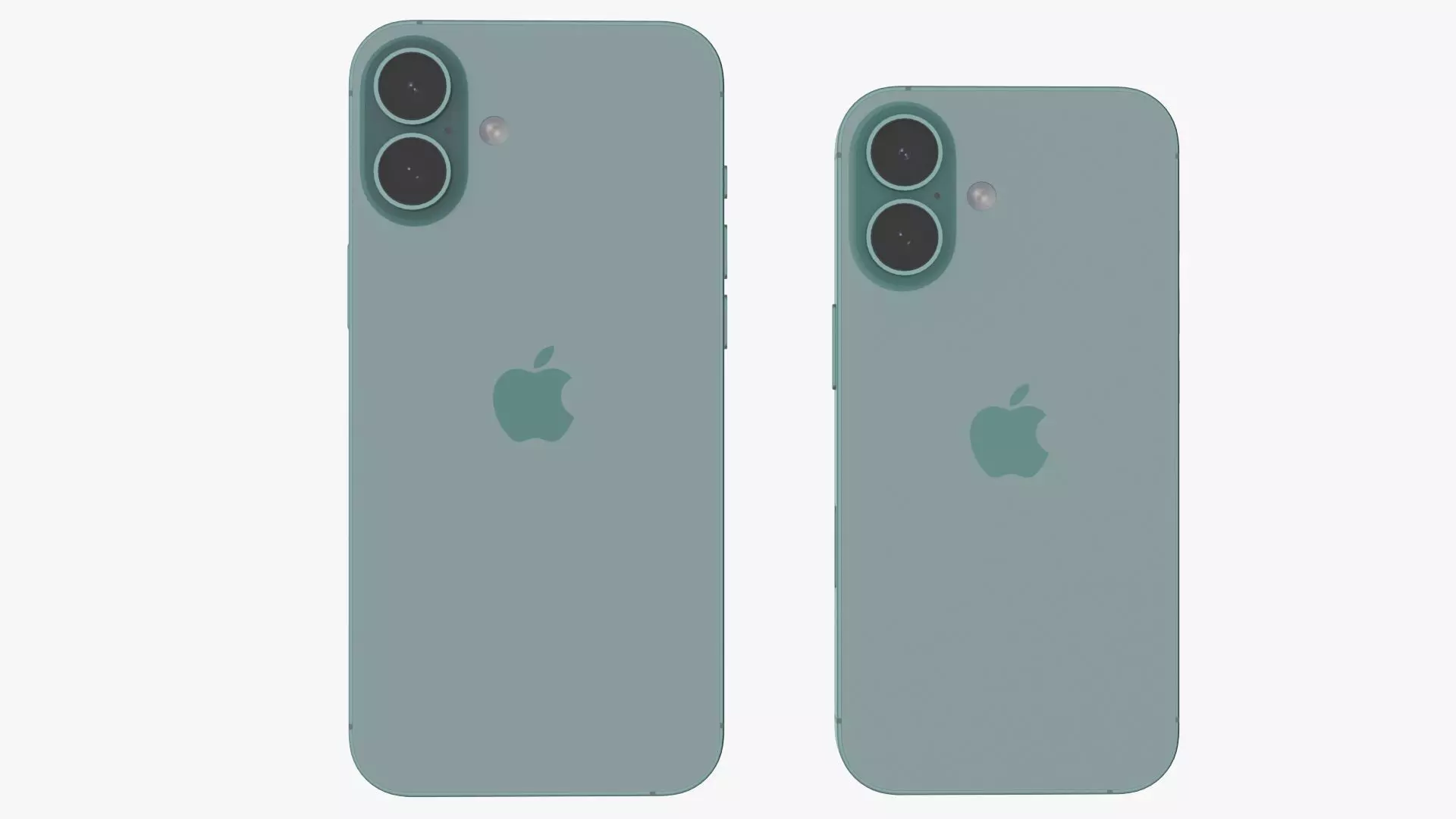 iPhone 16 and 16 Plus Teal Low-poly 3D model