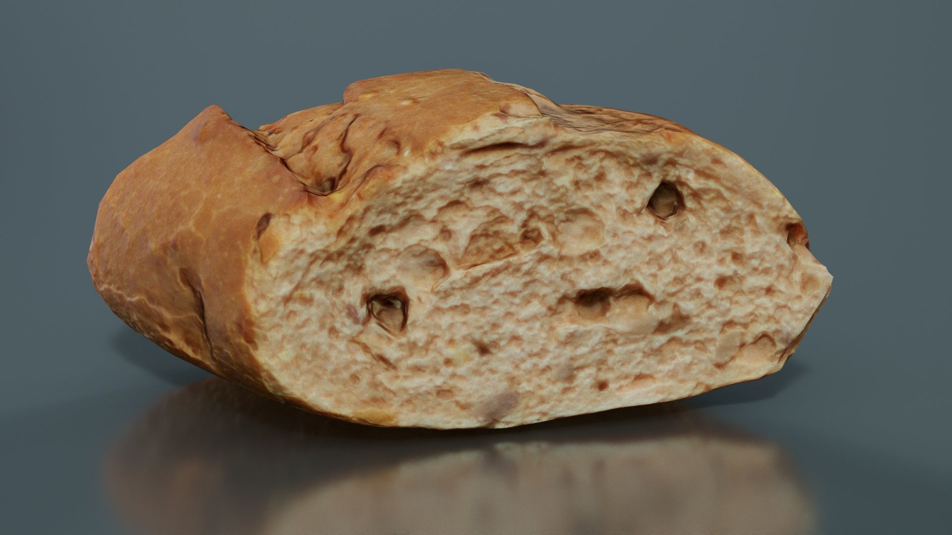 Bread Sliced Brown 1 Low-poly 3D model_4