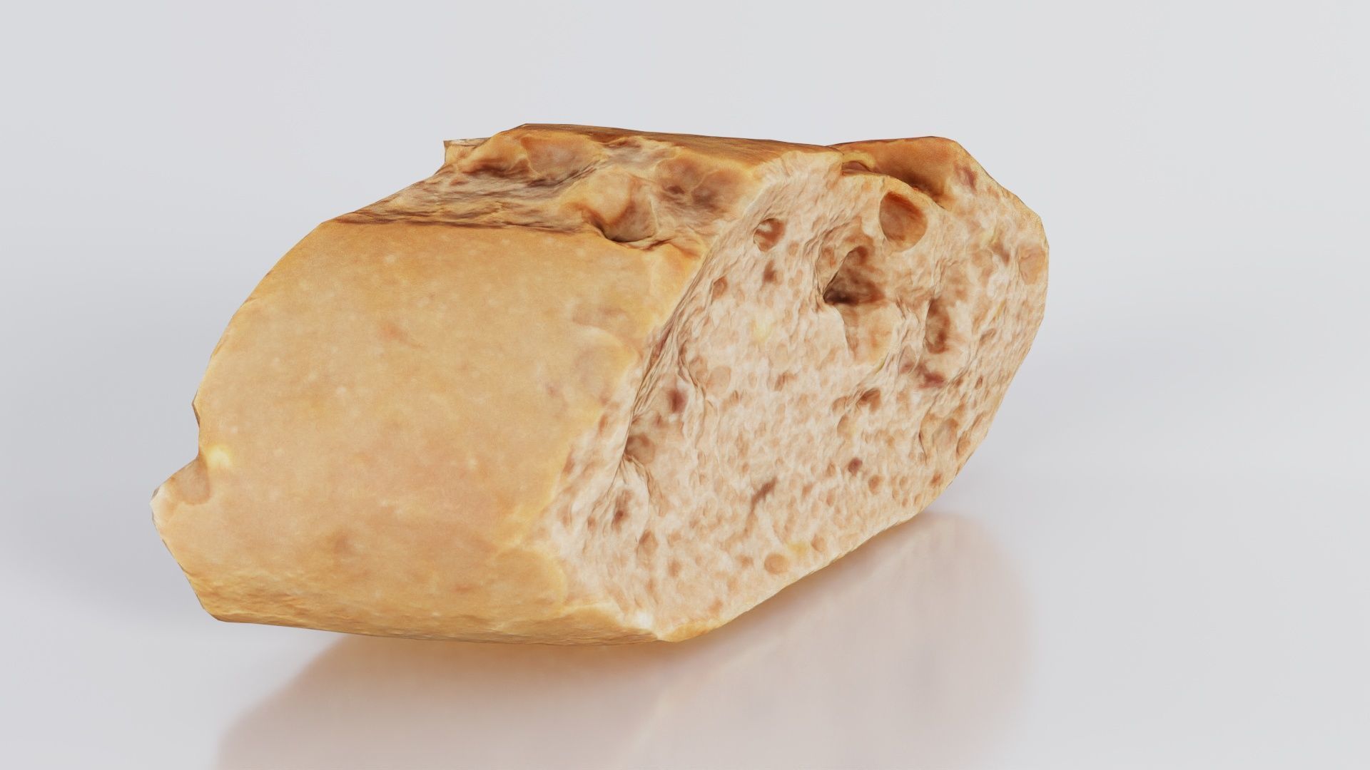 Bread Sliced Brown 1 Low-poly 3D model_1