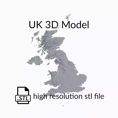 United Kingdom Topographic Map - 3D Terrain Topography of the UK