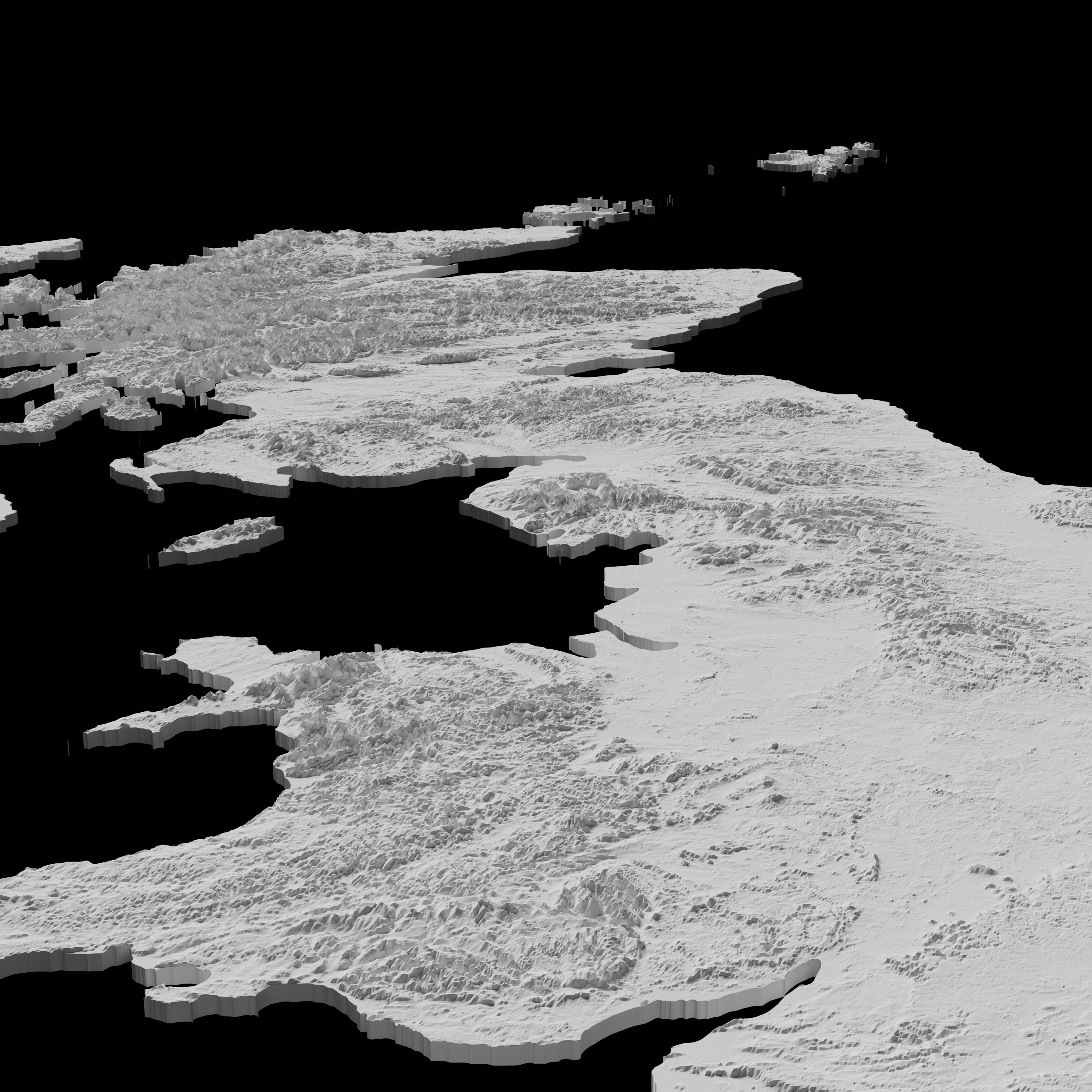 United Kingdom Topographic Map - 3D Terrain Topography of the UK 3D print model_2