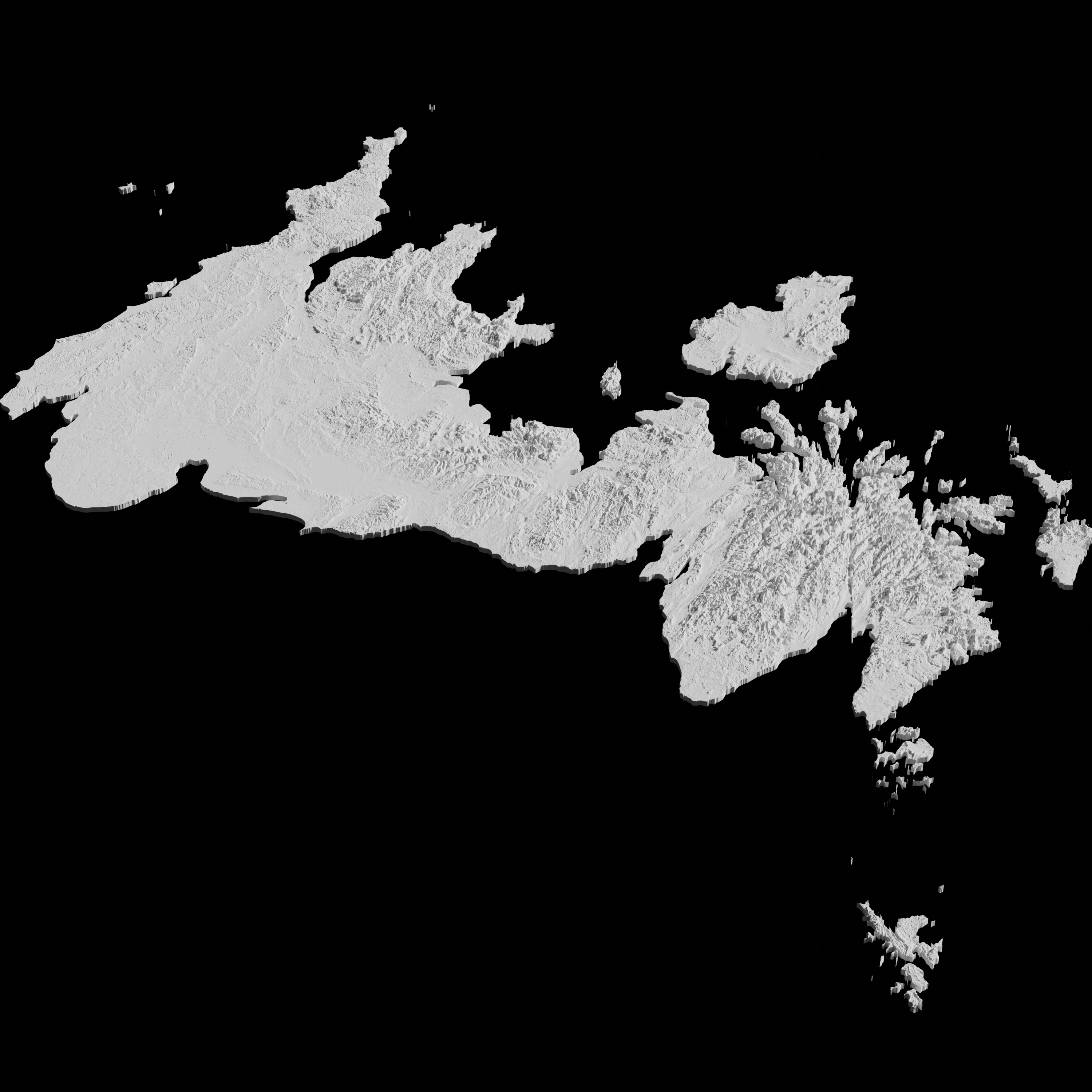 United Kingdom Topographic Map - 3D Terrain Topography of the UK 3D print model_4