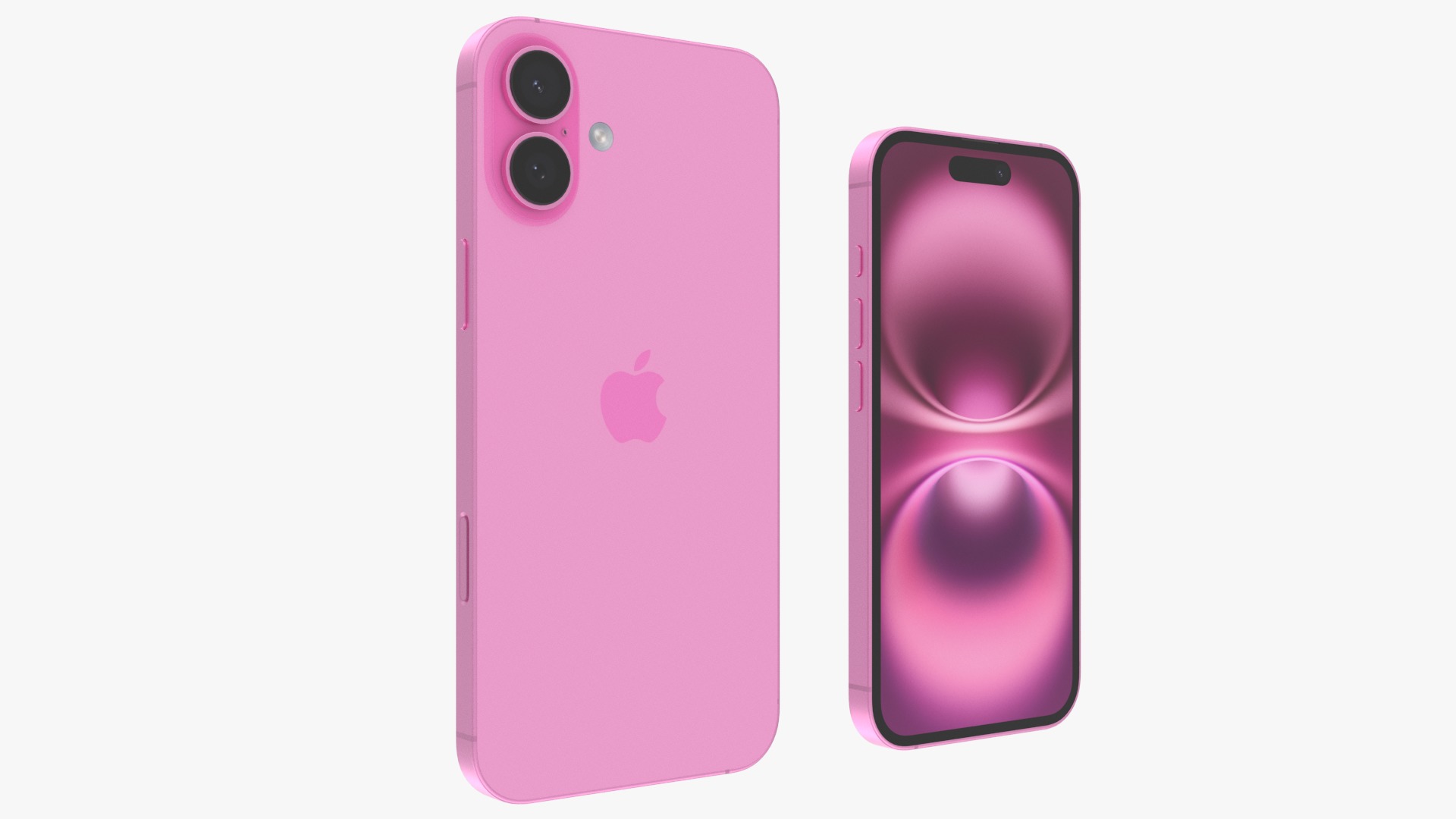 iPhone 16 and 16 Plus Pink Low-poly 3D model_2