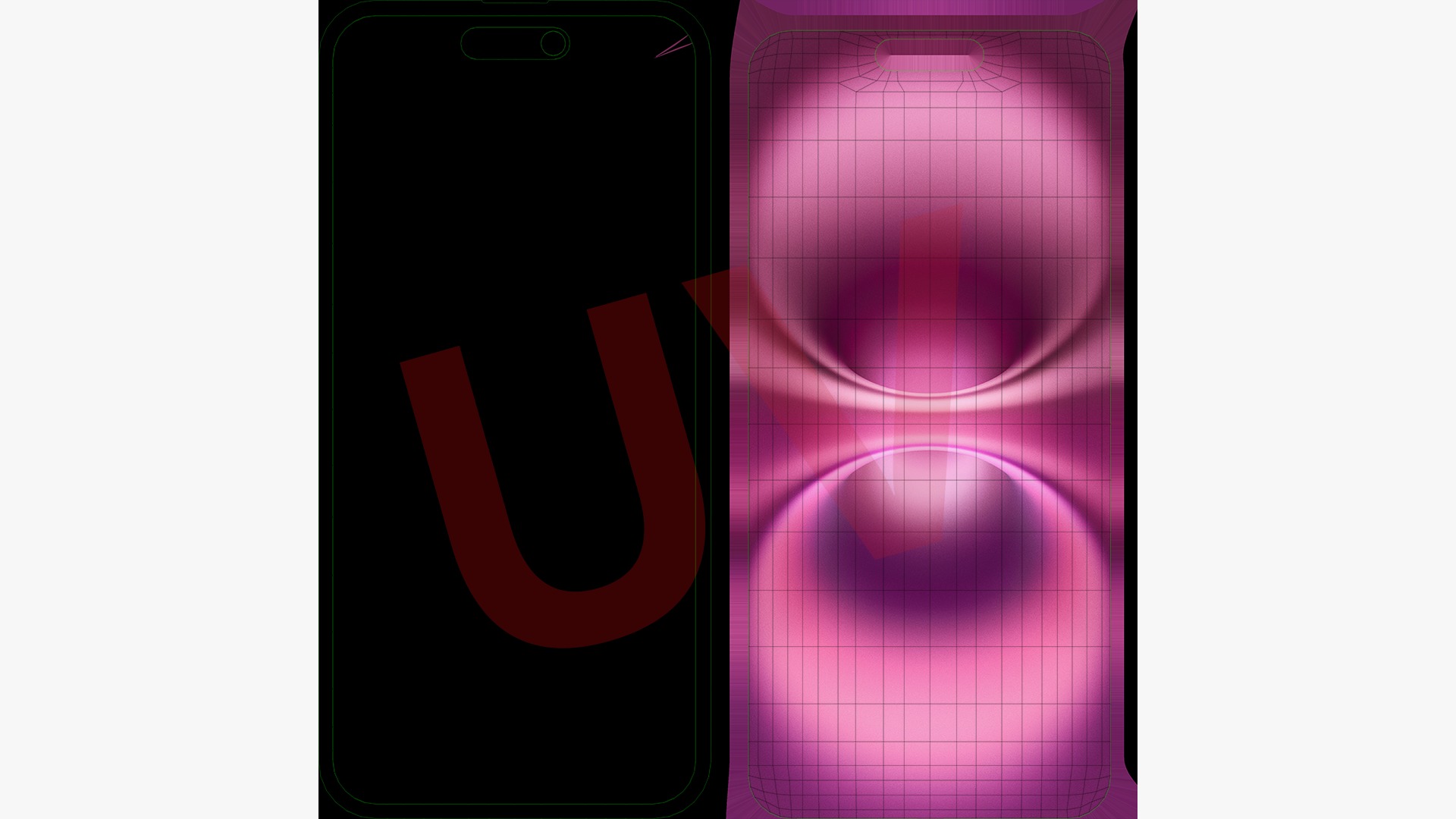 iPhone 16 and 16 Plus Pink Low-poly 3D model_16